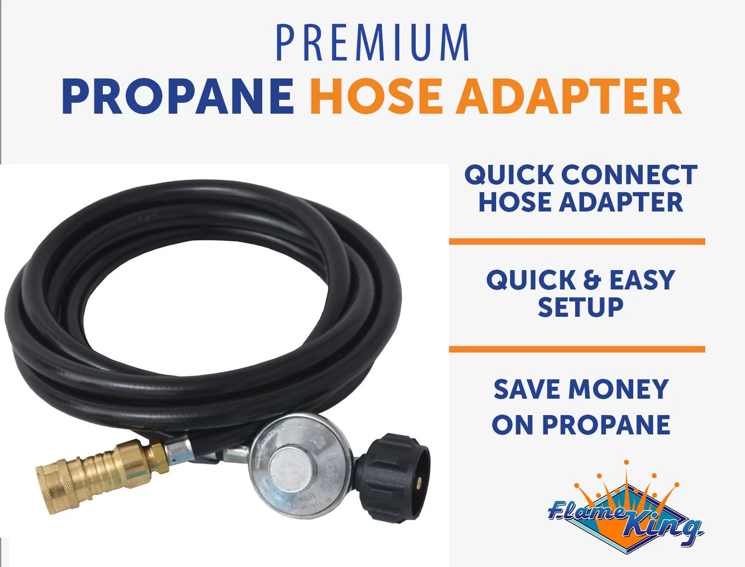 Flame King FK-HTR-QC12FT Propane Gas 3/8" Quick Connect Hose Adapter for Buddy Mr Heaters - Image 5