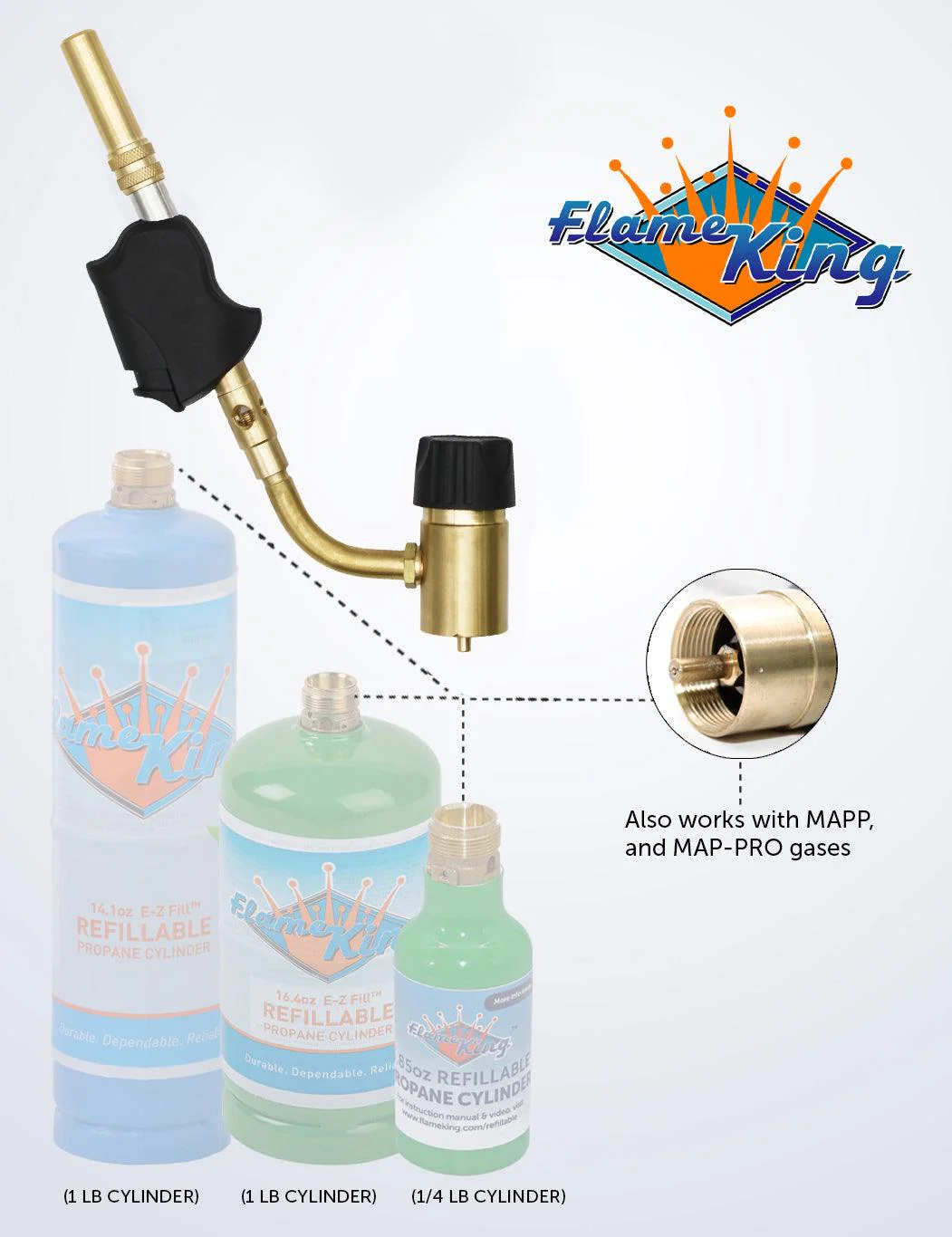 Flame King High Intensity Propane Torch Head Piezo Igniter Switch - Image 10