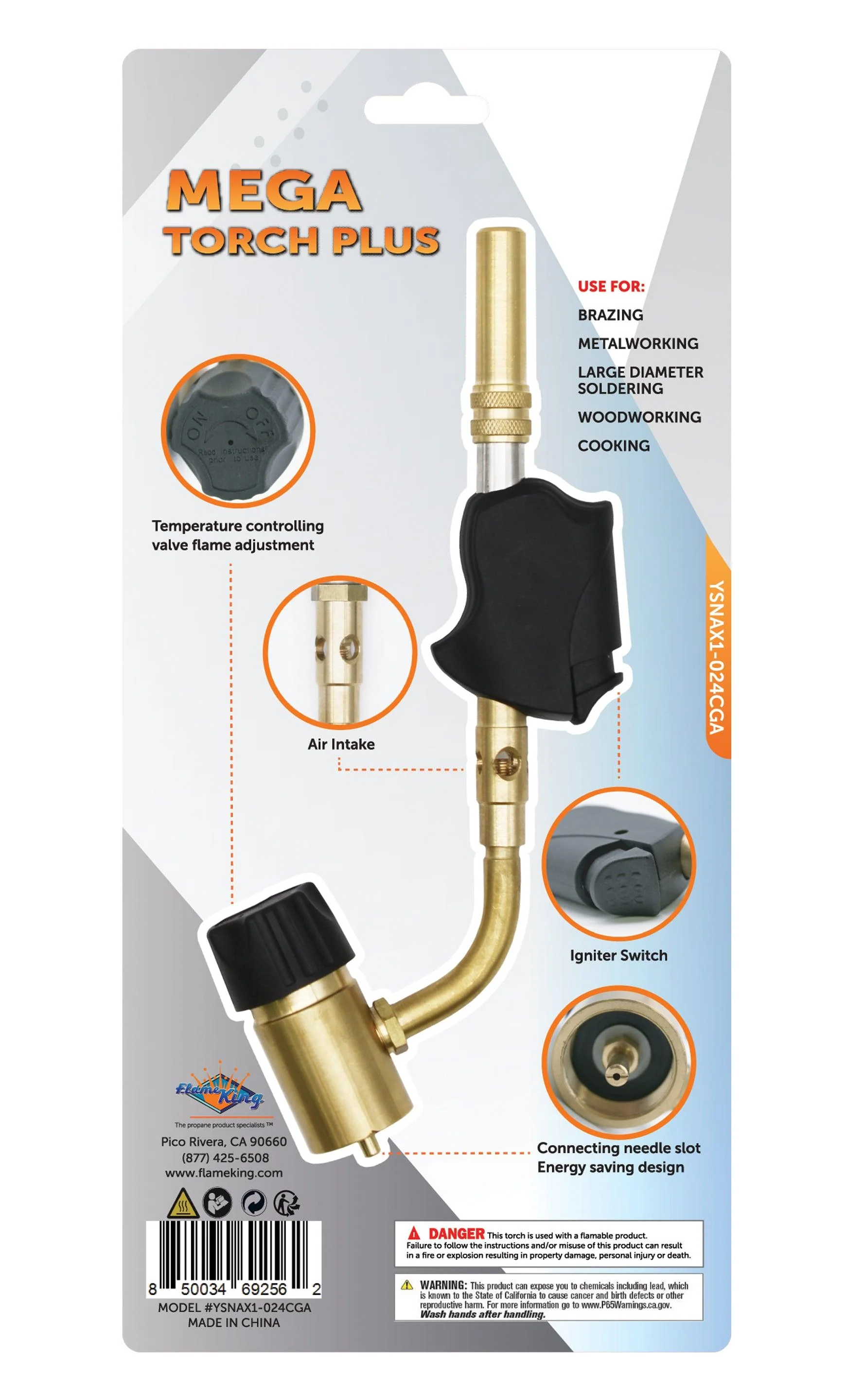 Flame King High Intensity Propane Torch Head Piezo Igniter Switch - Image 9