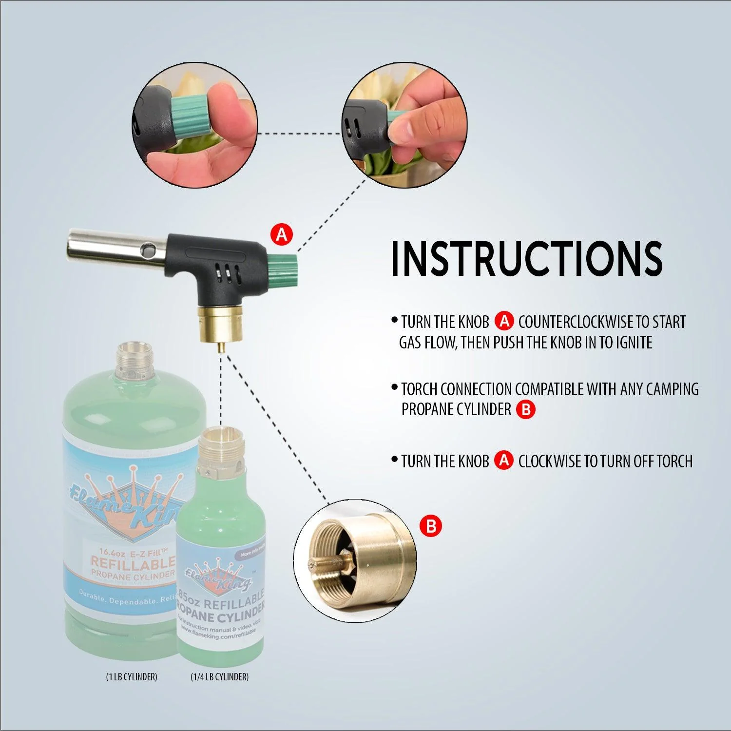 Flame King Mini Propane Blow Torch Head 10,000 BTU for Kitchen and Soldering - Image 5