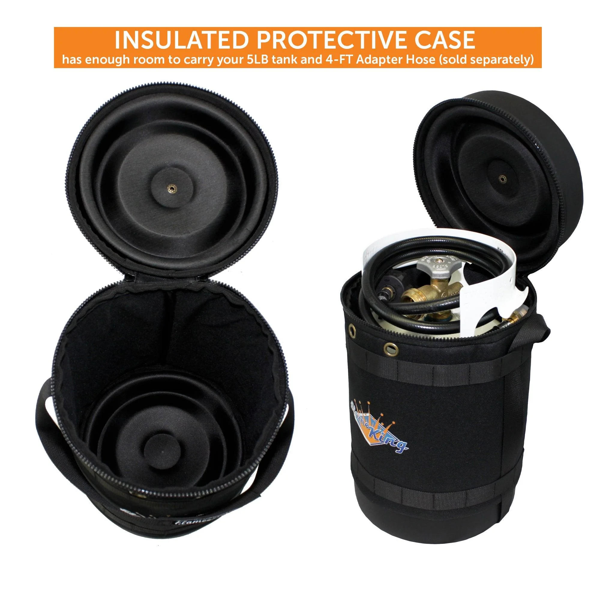Flame King Propane Gas Hauler Kit 5lb Propane Tank, Adapter Hose and Insulated Protective Carry Case - Image 6
