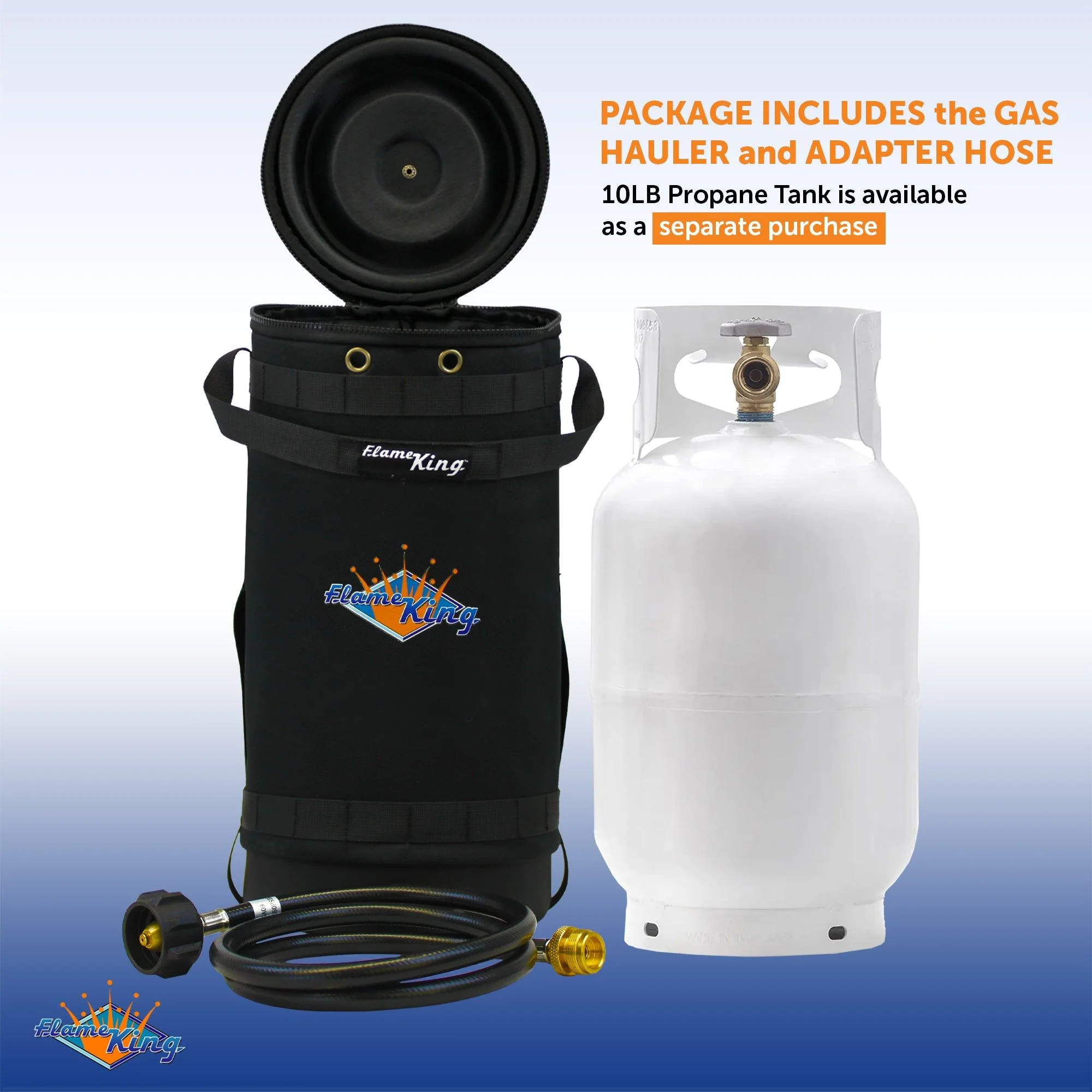 Flame King Propane Gas Hauler Kit-Insulated Protective Carry Case for 10lb Propane Tank plus Adapter Hose - Image 5