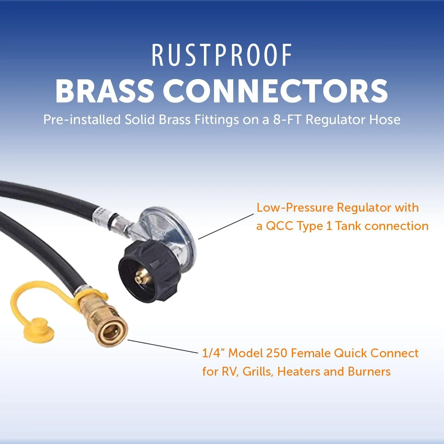 Flame King Propane Regulator Hose with Quick Connect – 6 feet - Image 3