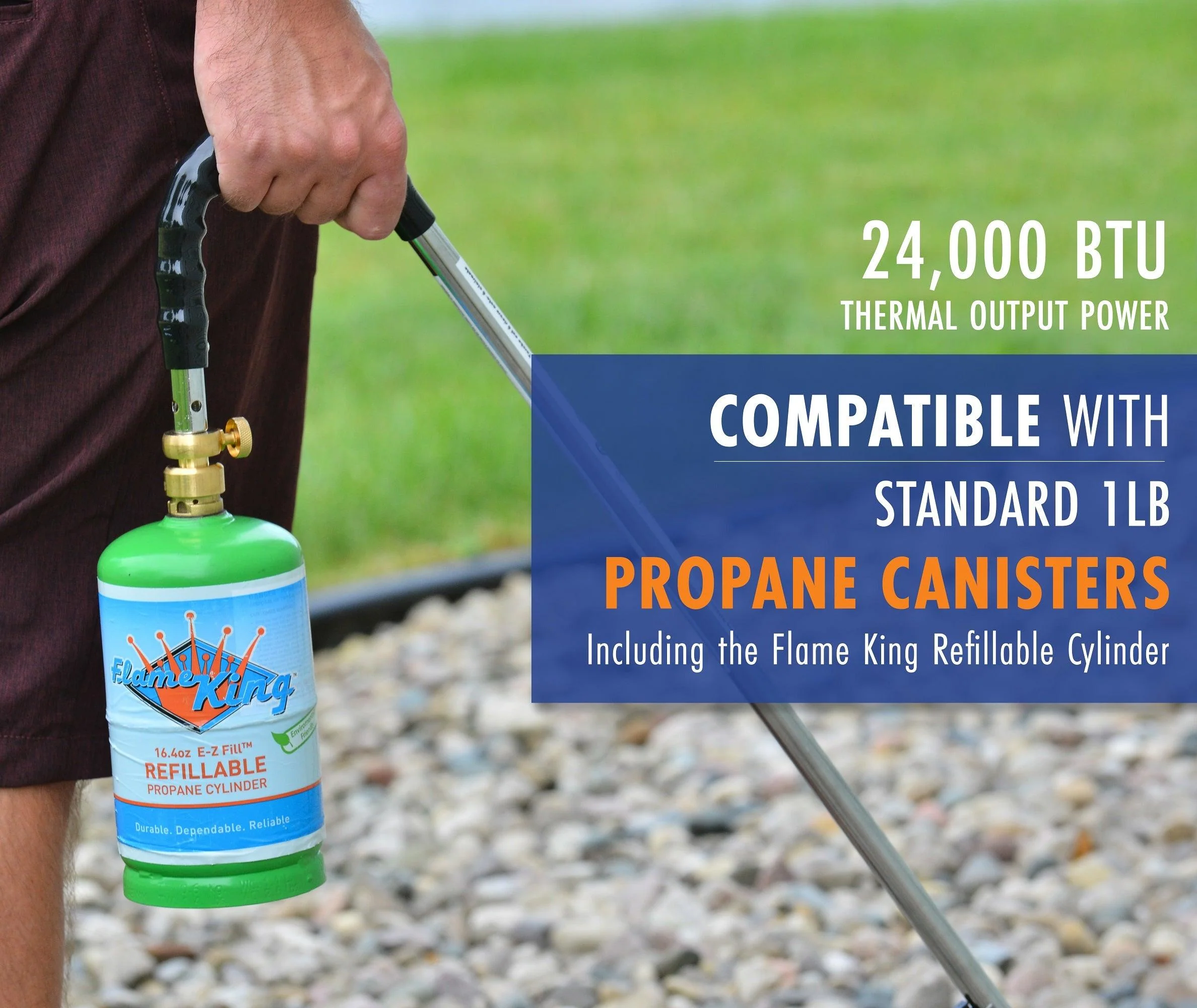 Flame King Propane Torch Weed Burner with Integrated Lighter - Image 9