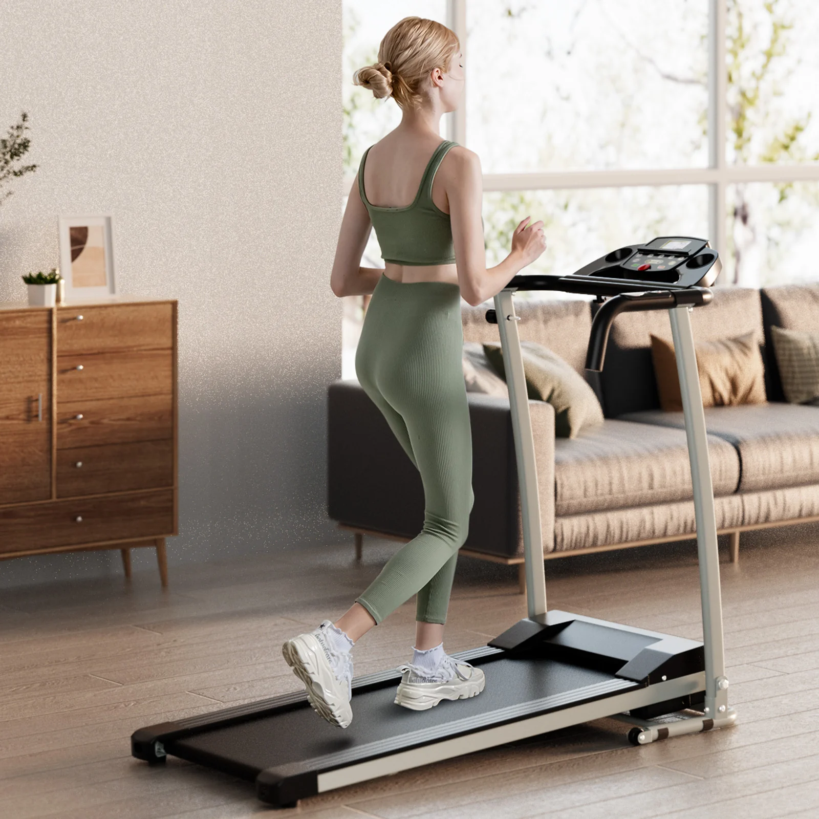 Folding Treadmill with 12 Preset Programs and LCD Display - Image 2