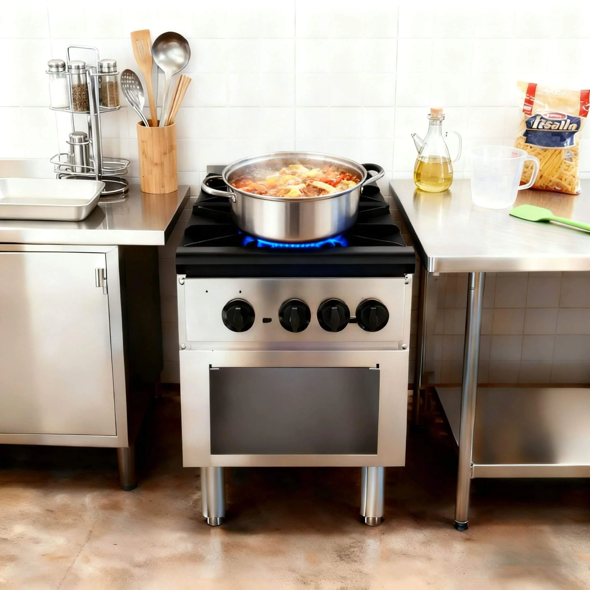 Heavy Duty 18K BTU Commercial 2-Burner Stainless Steel Gas Stove Range - Image 7