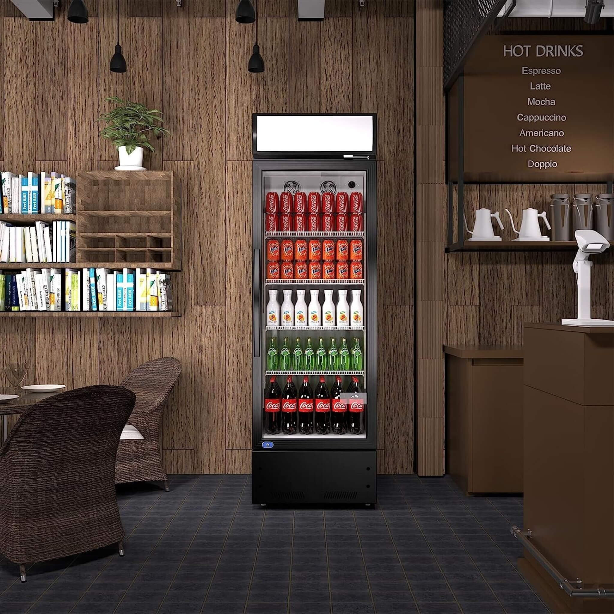 Heavy-Duty Commercial Single Glass Door Refrigerator With LED Lights 23" - Image 5