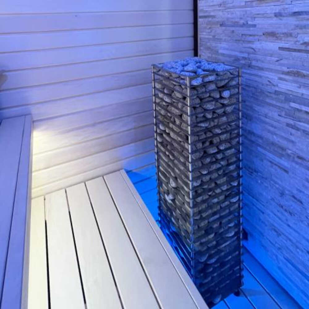 Huum Cliff Slim Electric Stainless Steel Sauna Heater With Digital Controller & Sauna Stones - Image 3