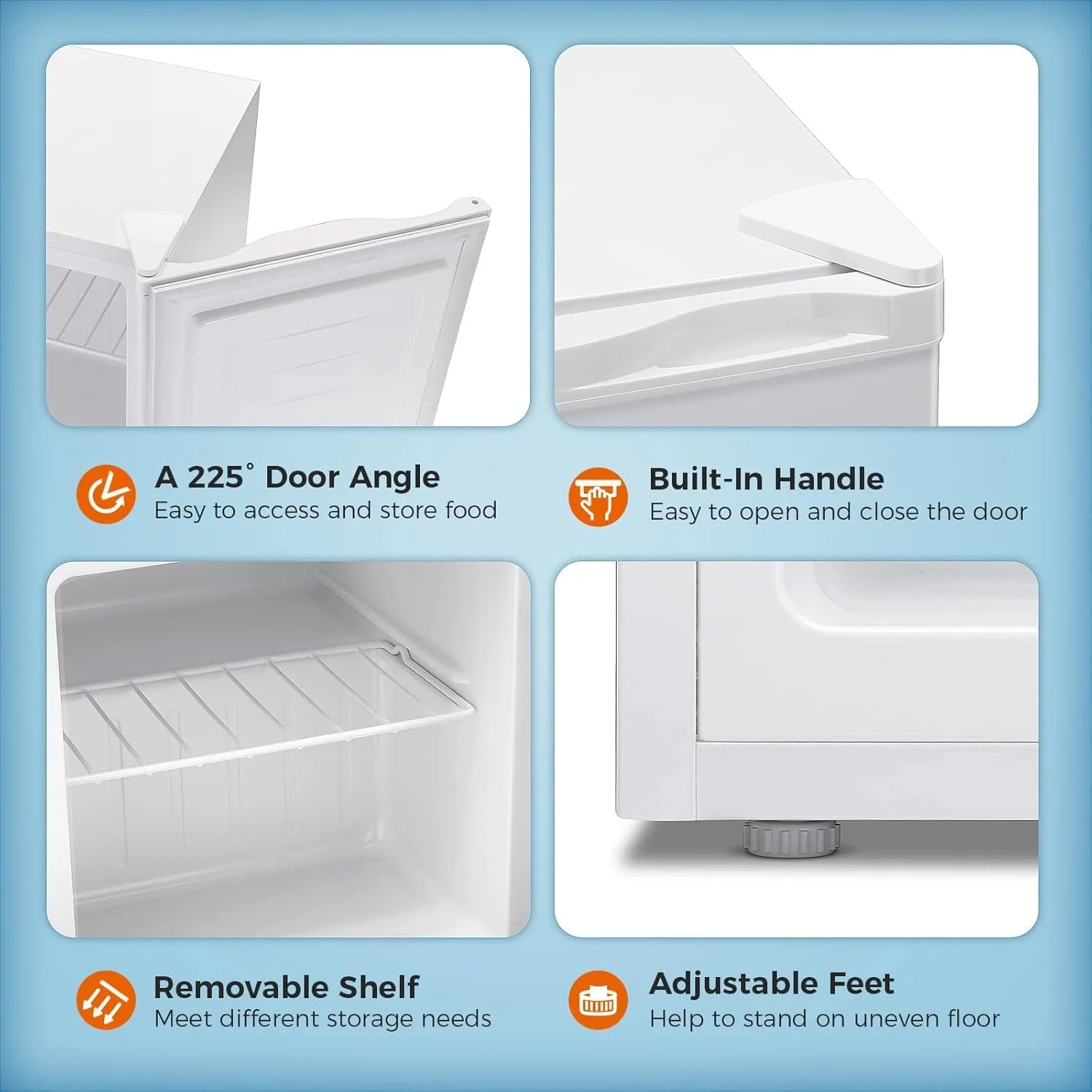 Kismile Mini Freezer,1.1 Cu.ft Upright Freezer with Reversible Single Door - Image 20