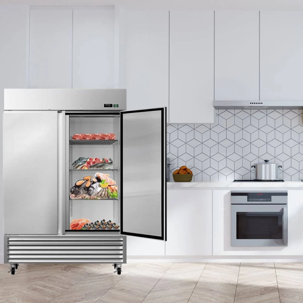 Large 49 Cu.Ft. Two Door Stainless Steel Commercial Industrial Restaurant Freezer, 54" - Image 9