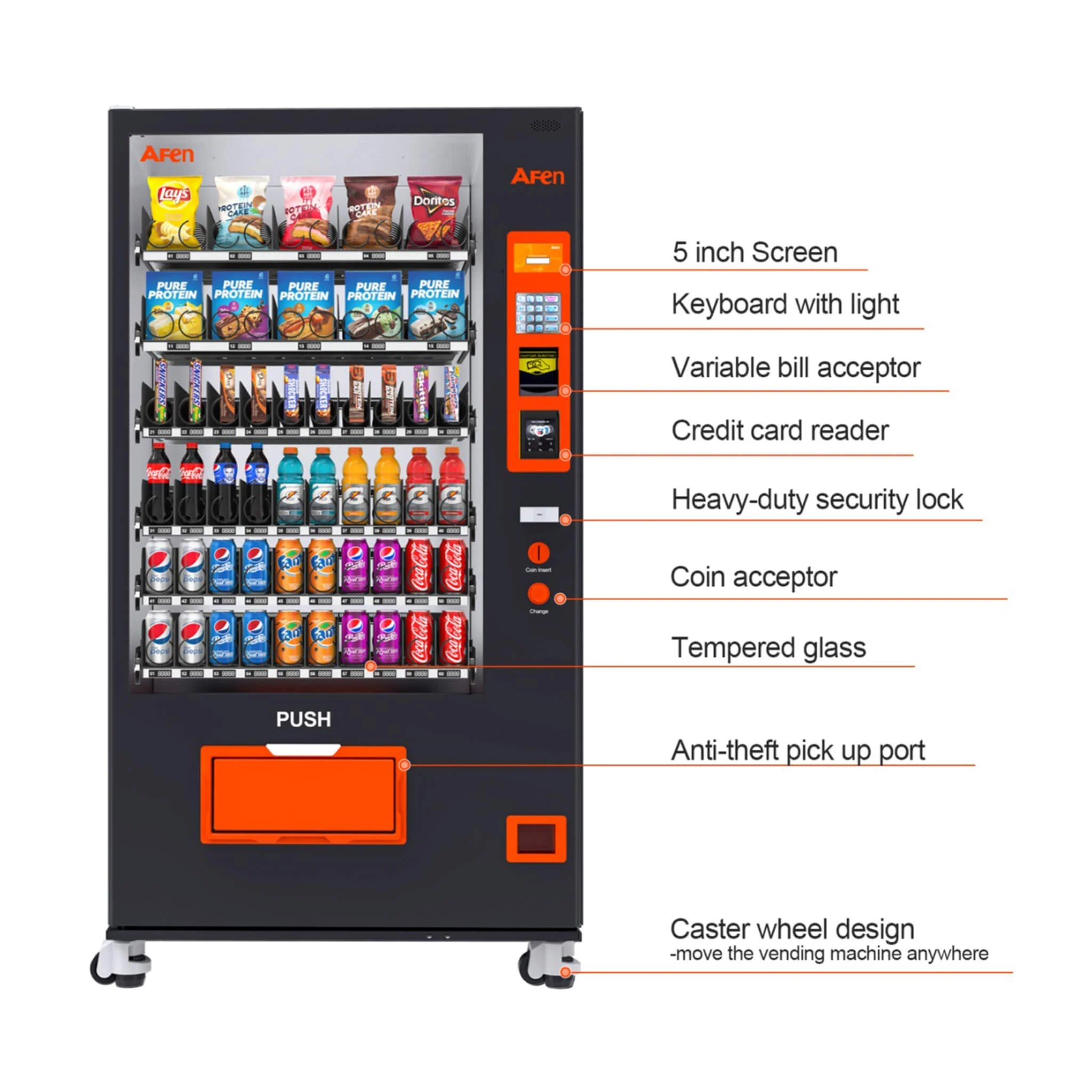 Large 60-Slot Commercial Snack and Drink Refrigerated Combo Vending Machine - Image 6