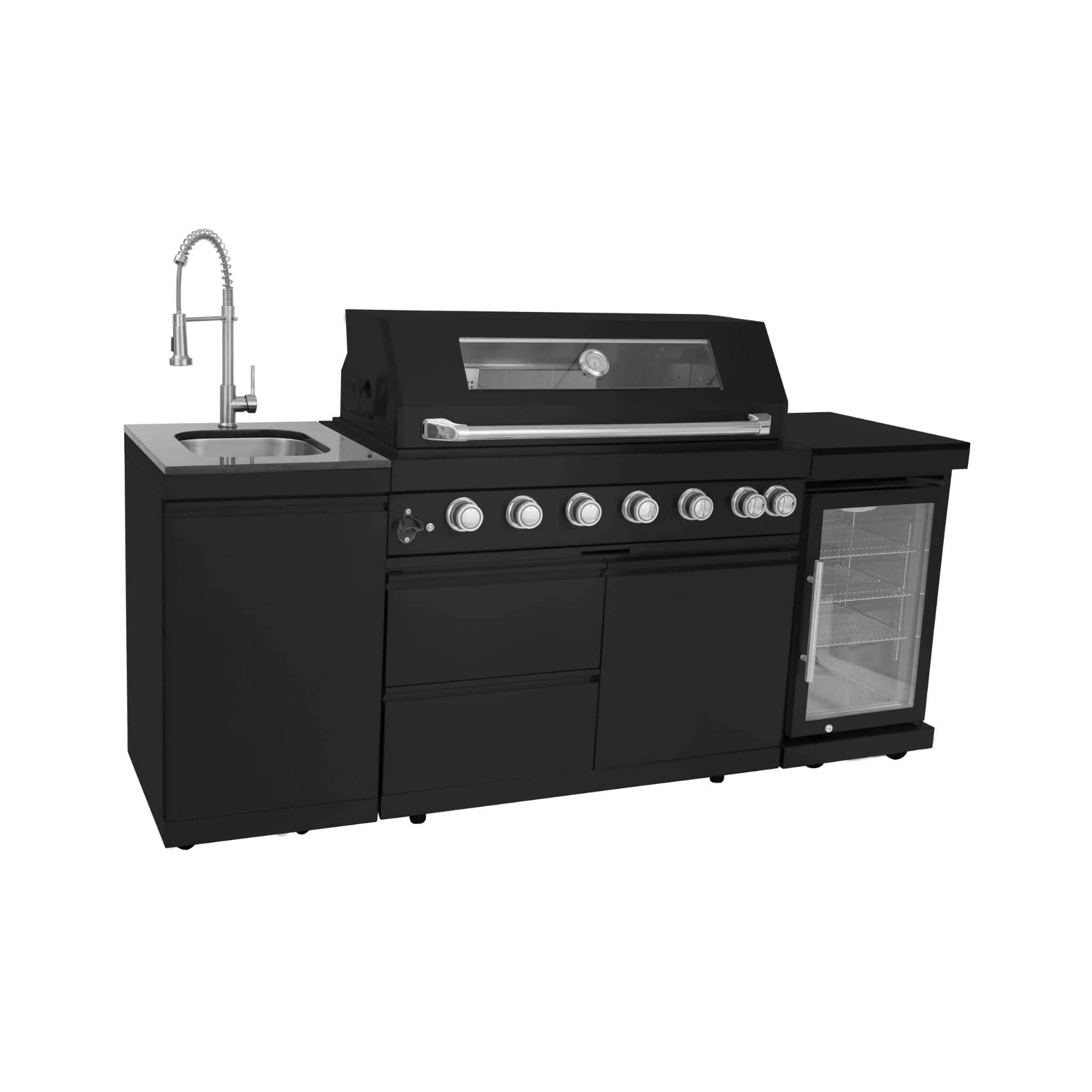 Large Black Stainless Steel Single-Door Fridge For Outdoor Kitchen Islands - Image 6
