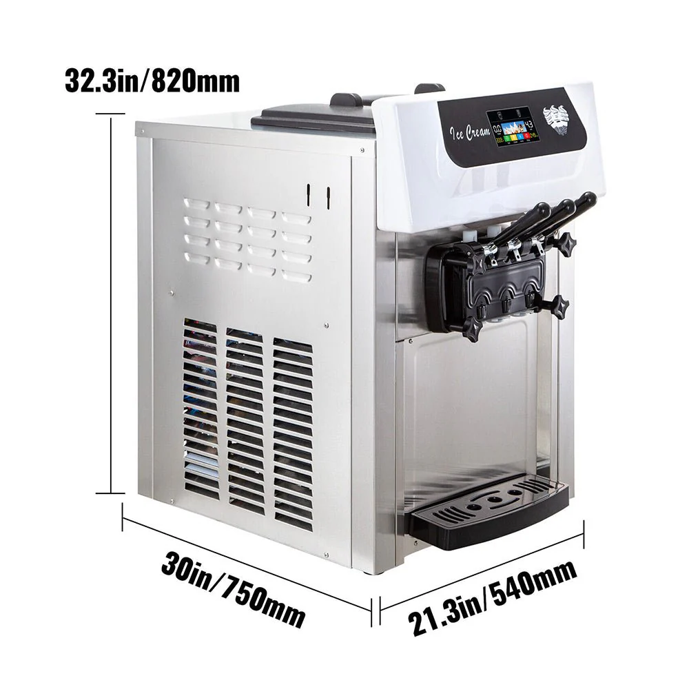 Large Double Hopper Commercial Soft Serve Ice Cream Maker Machine 3 Flavors 18-28 L/H - Image 8