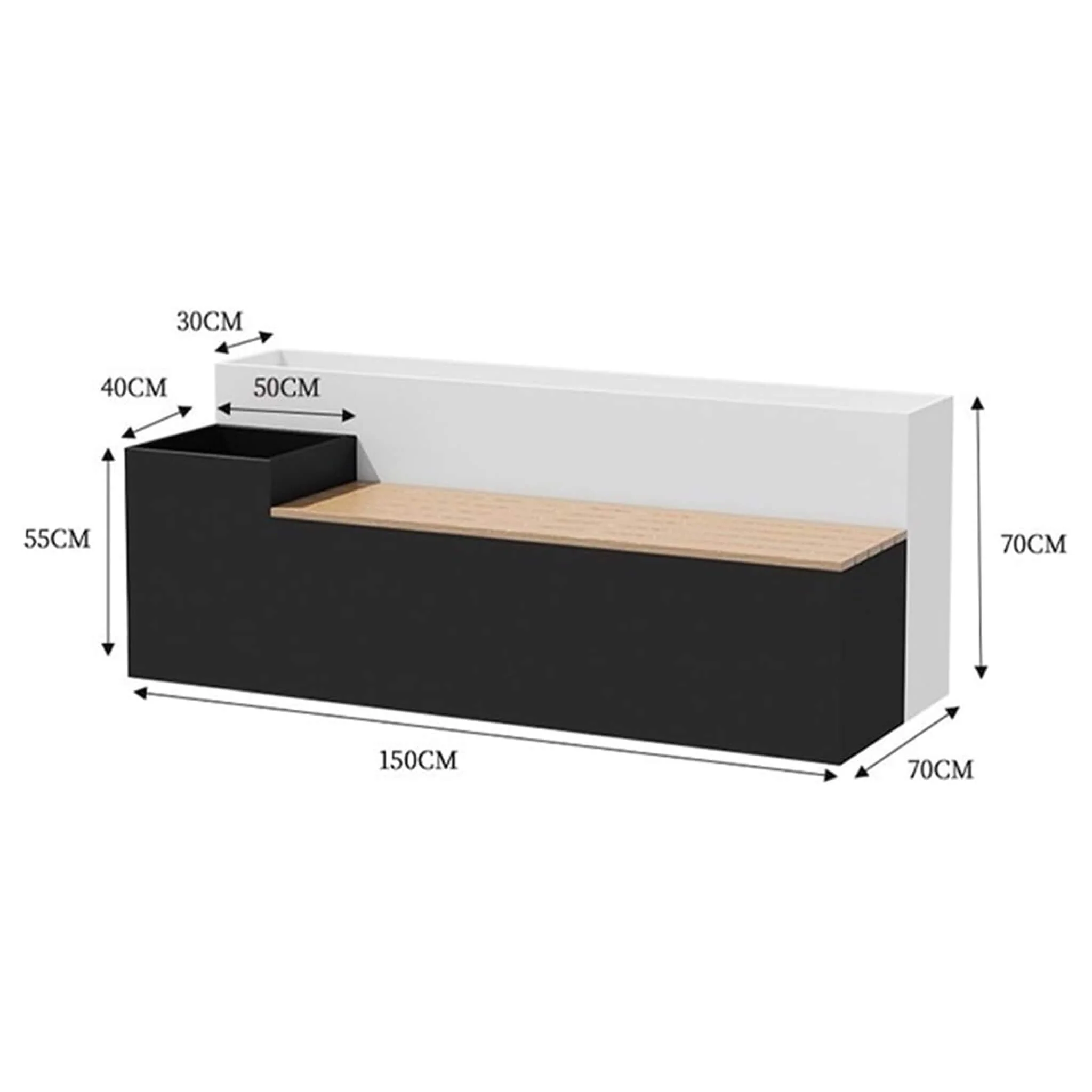 Large Outdoor All-Weather Commercial Flower Box Potting Bench - Image 6