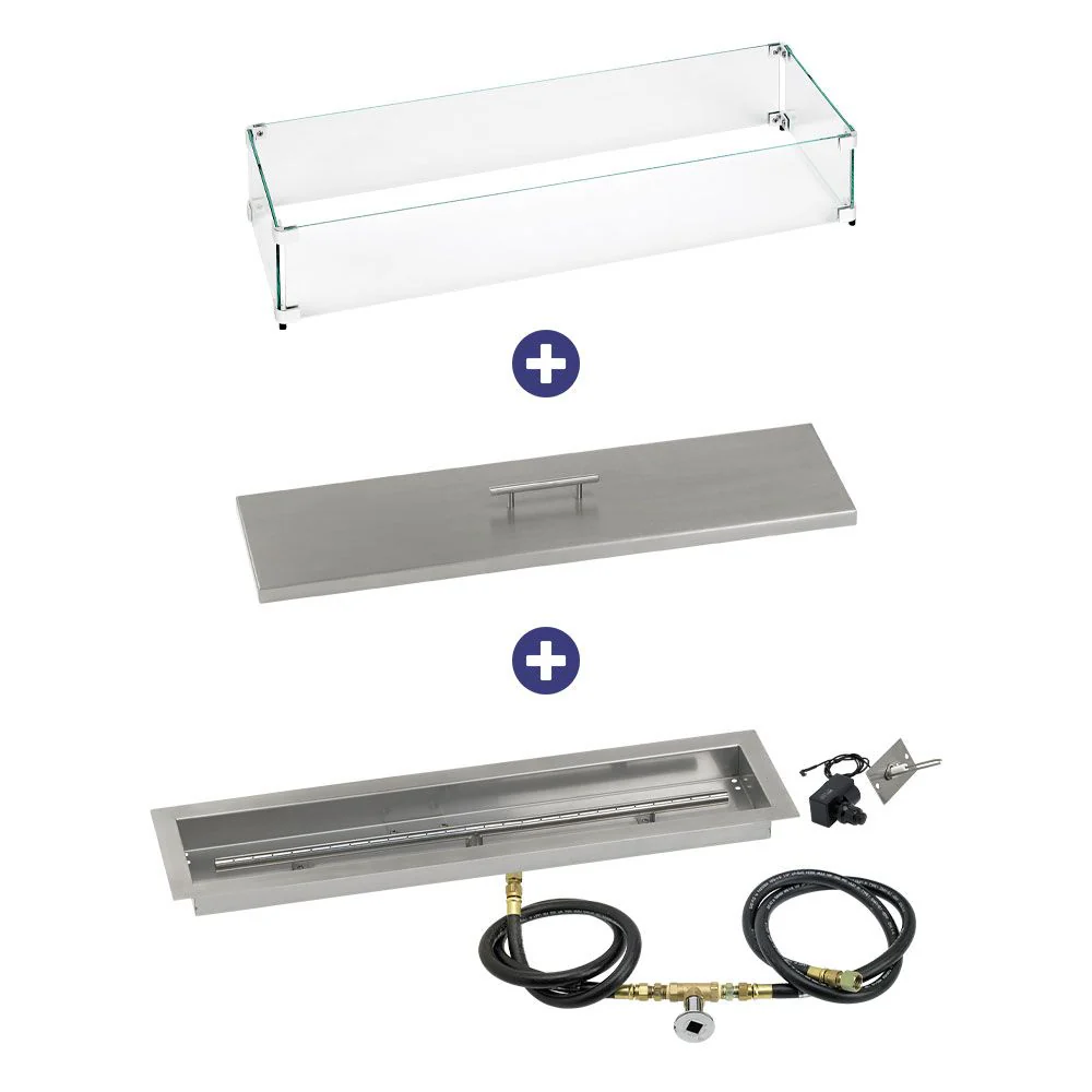 Linear Stainless Steel Drop-In Pan with Spark Ignition Kit - Bundle