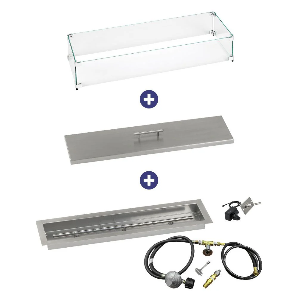 Linear Stainless Steel Drop-In Pan with Spark Ignition Kit - Bundle - Image 2