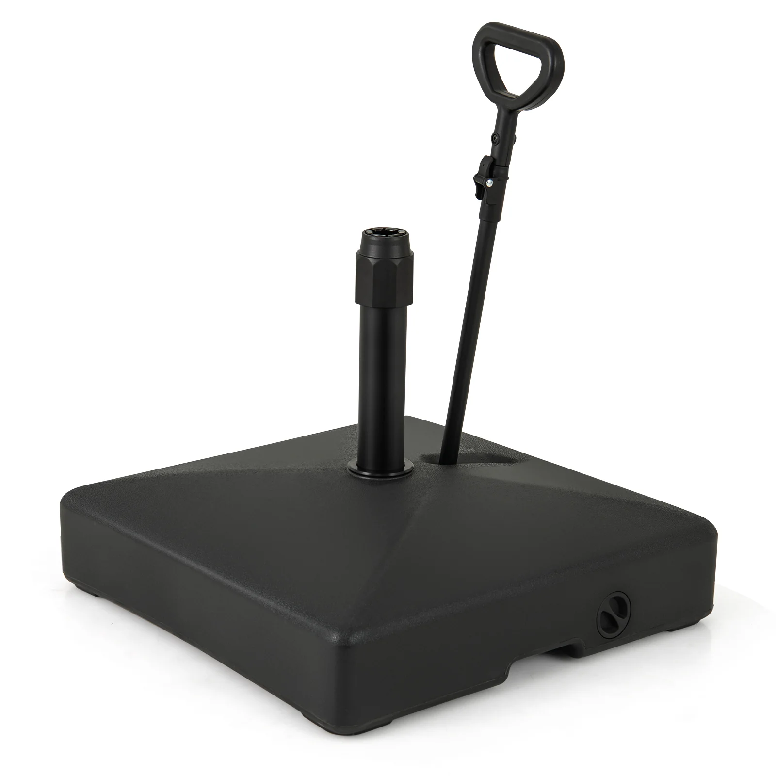 Mobile Patio Umbrella Base Water Sand Fillable Market Table Umbrella Stand with 3 Wheels - Image 3