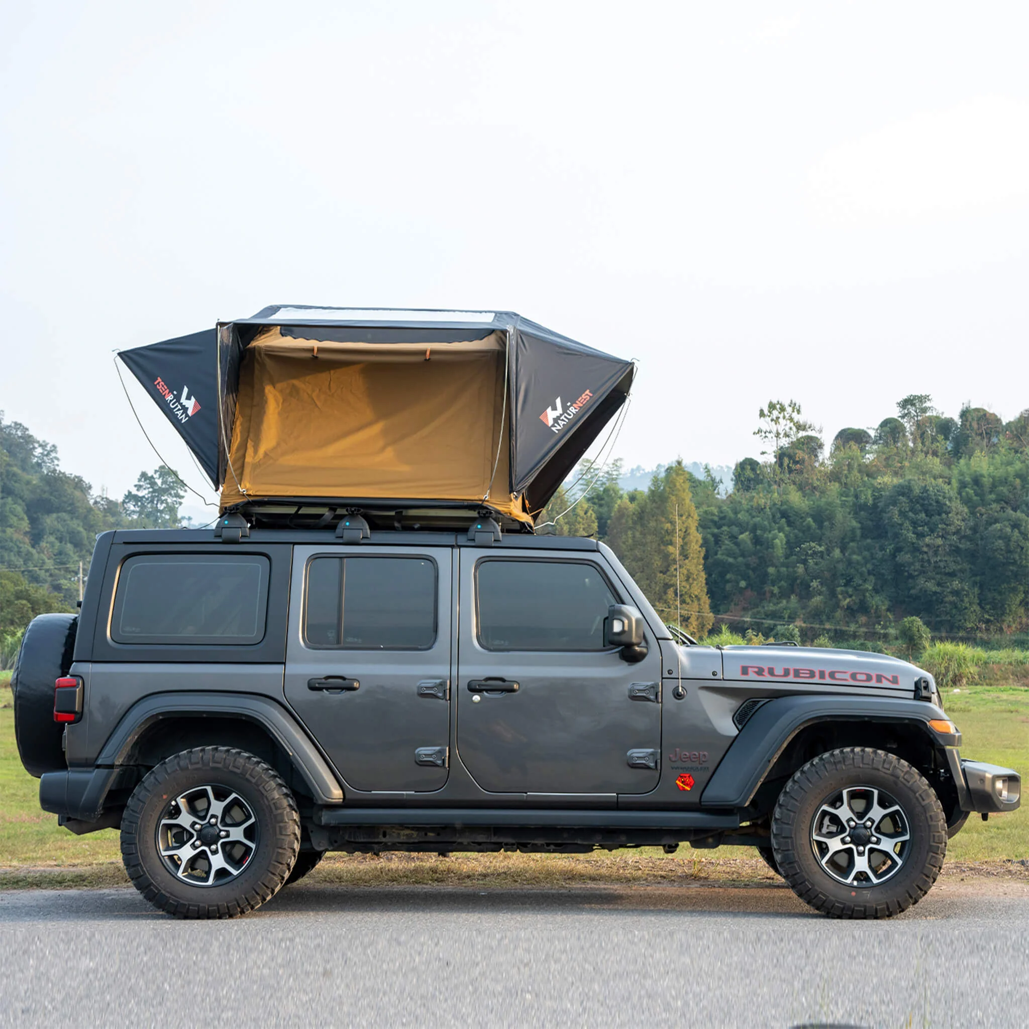 Naturnest Andromeda Khaki Soft Shell Rooftop Tent With Large Panoramic Skylight & YKK Doors - Image 16