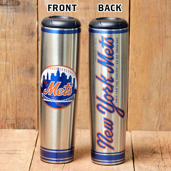 New York Mets Metal Dugout Mug | Stainless Steel Baseball Bat Mug - Image 2