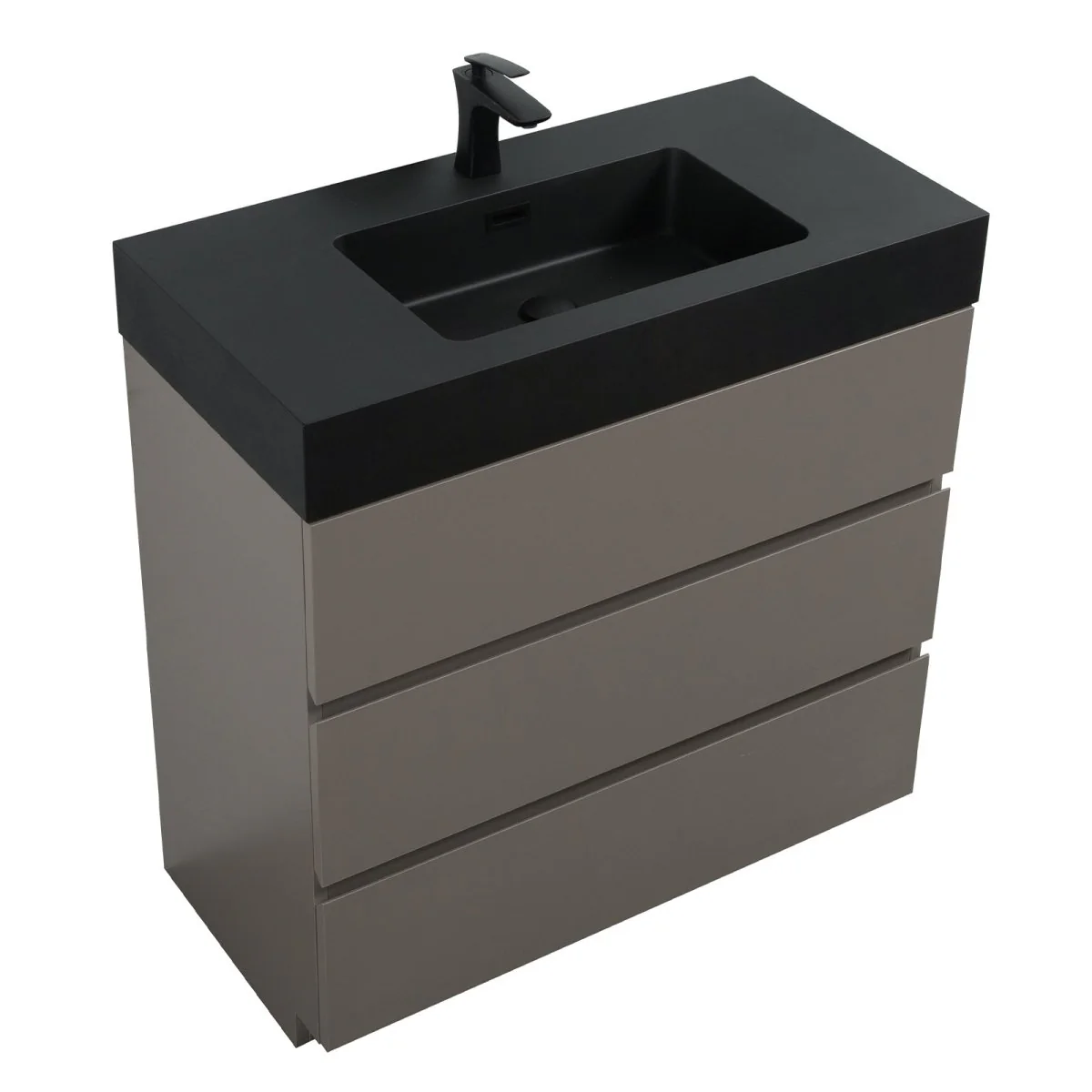 Nuvia 36 Inch Premium Modern Freestanding One-Piece Bathroom Vanity Set Without Drain And Faucet - Image 2