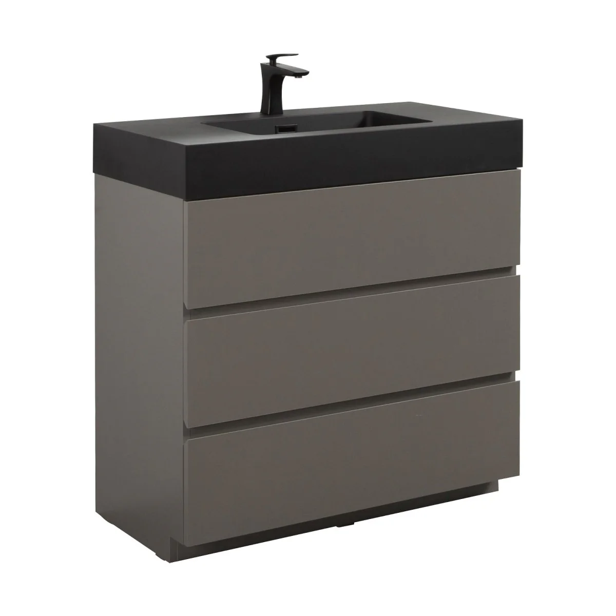 Nuvia 36 Inch Premium Modern Freestanding One-Piece Bathroom Vanity Set Without Drain And Faucet - Image 8