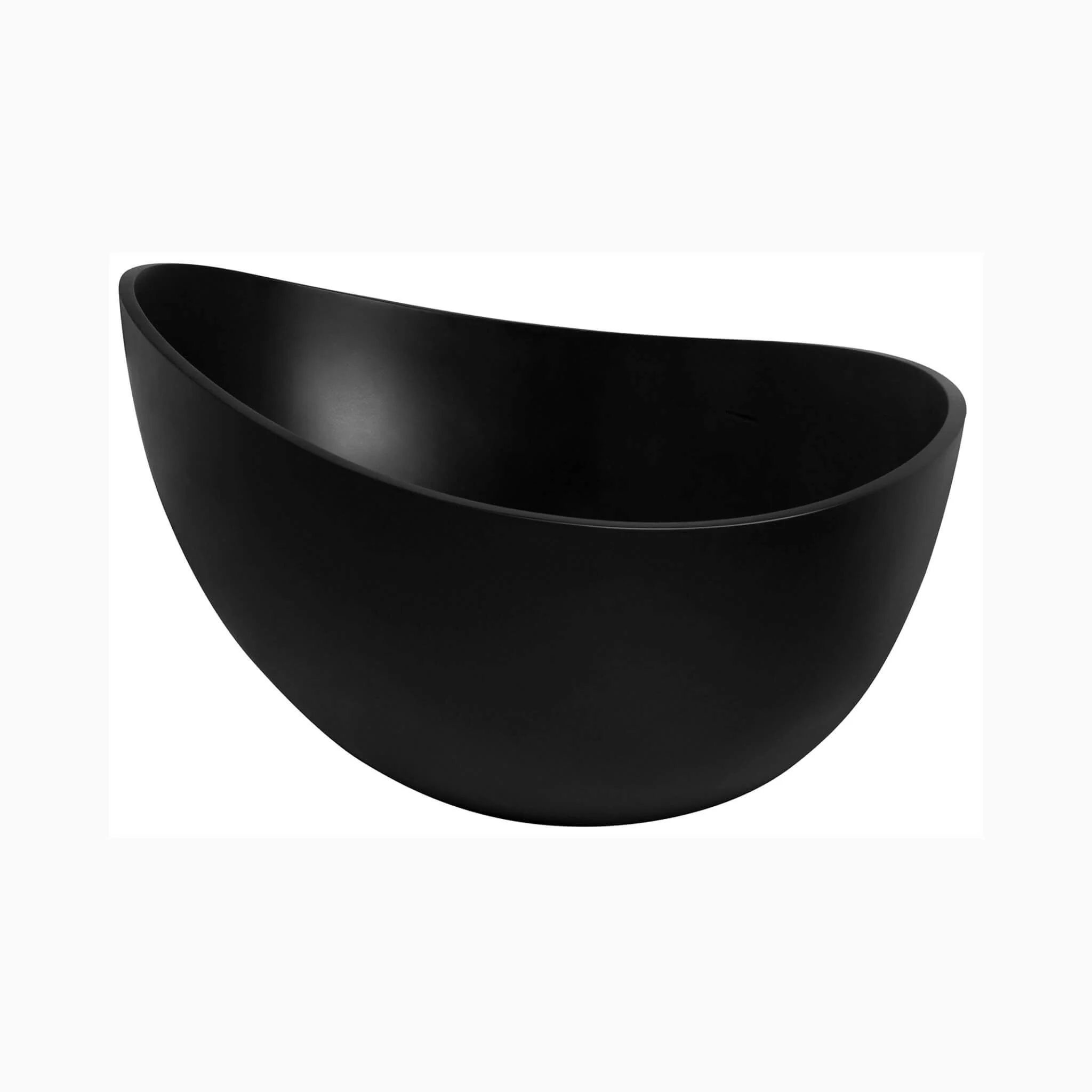 Nuvia 63-Inch Modern Freestanding Single-Piece Matte Black Finish Stone Resin Bathtub - Image 8
