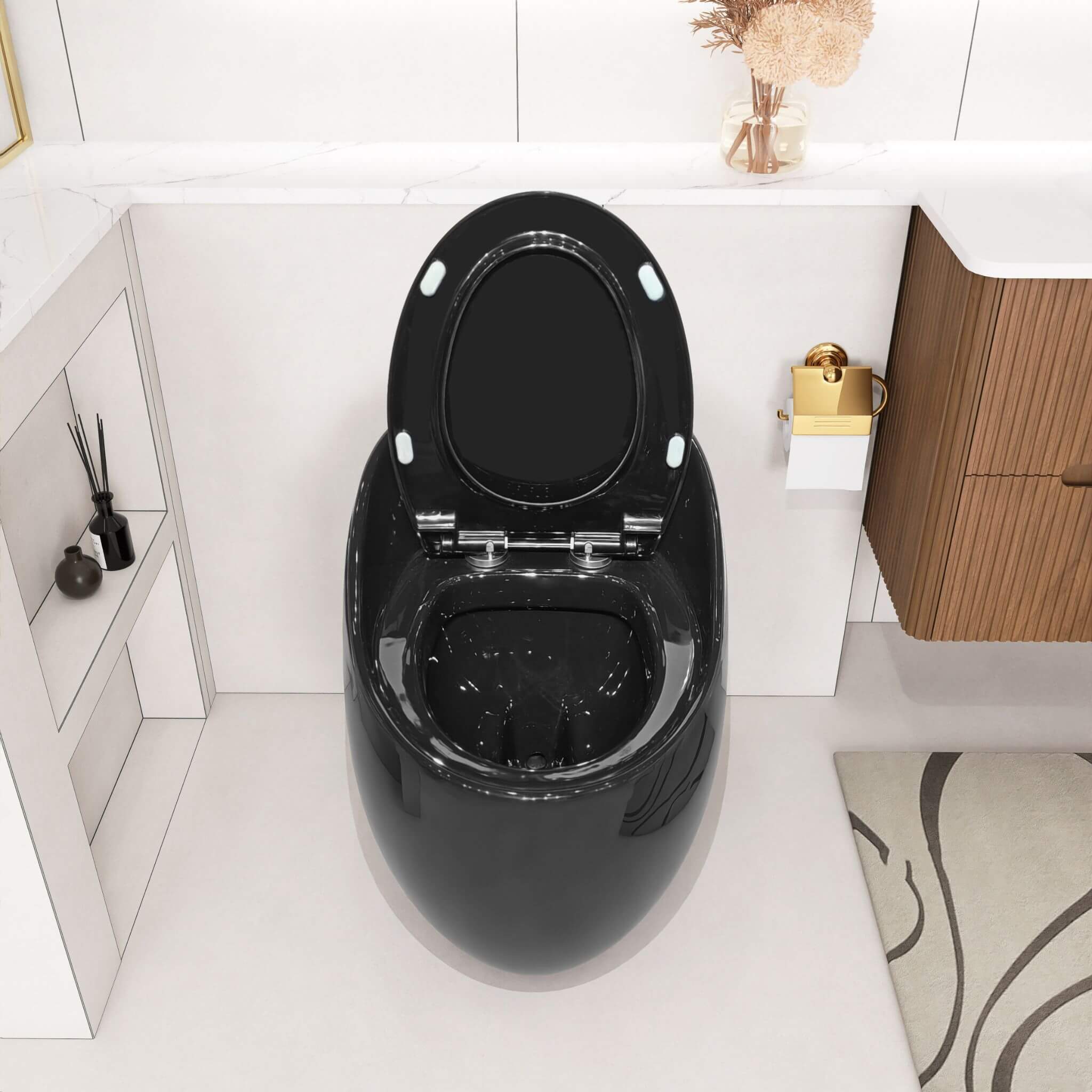 Nuvia Modern 1.28 GPF Single Flush 1-Piece Ceramic Egg-Shaped Toilet - Image 13