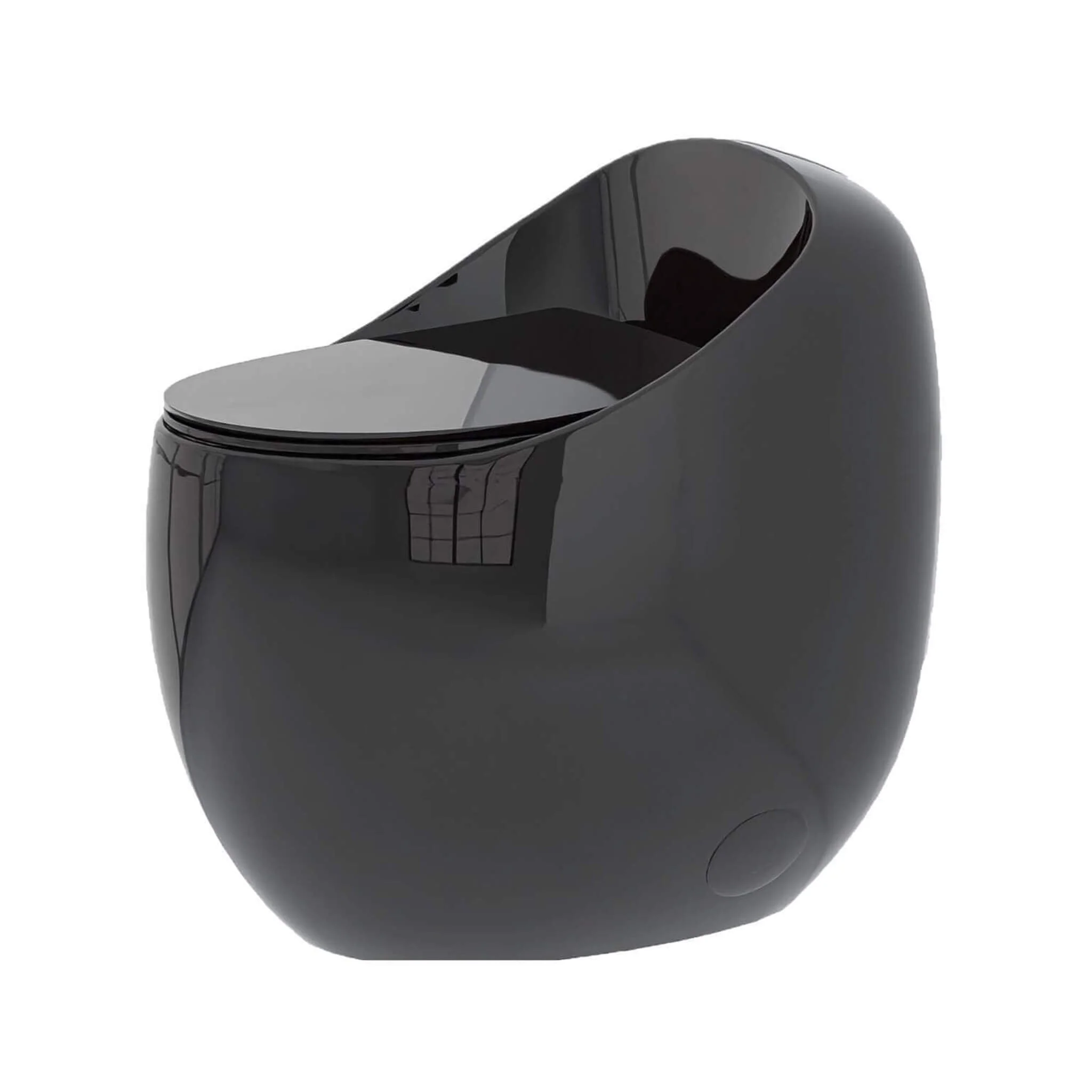 Nuvia Modern 1.28 GPF Single Flush 1-Piece Ceramic Egg-Shaped Toilet - Image 2