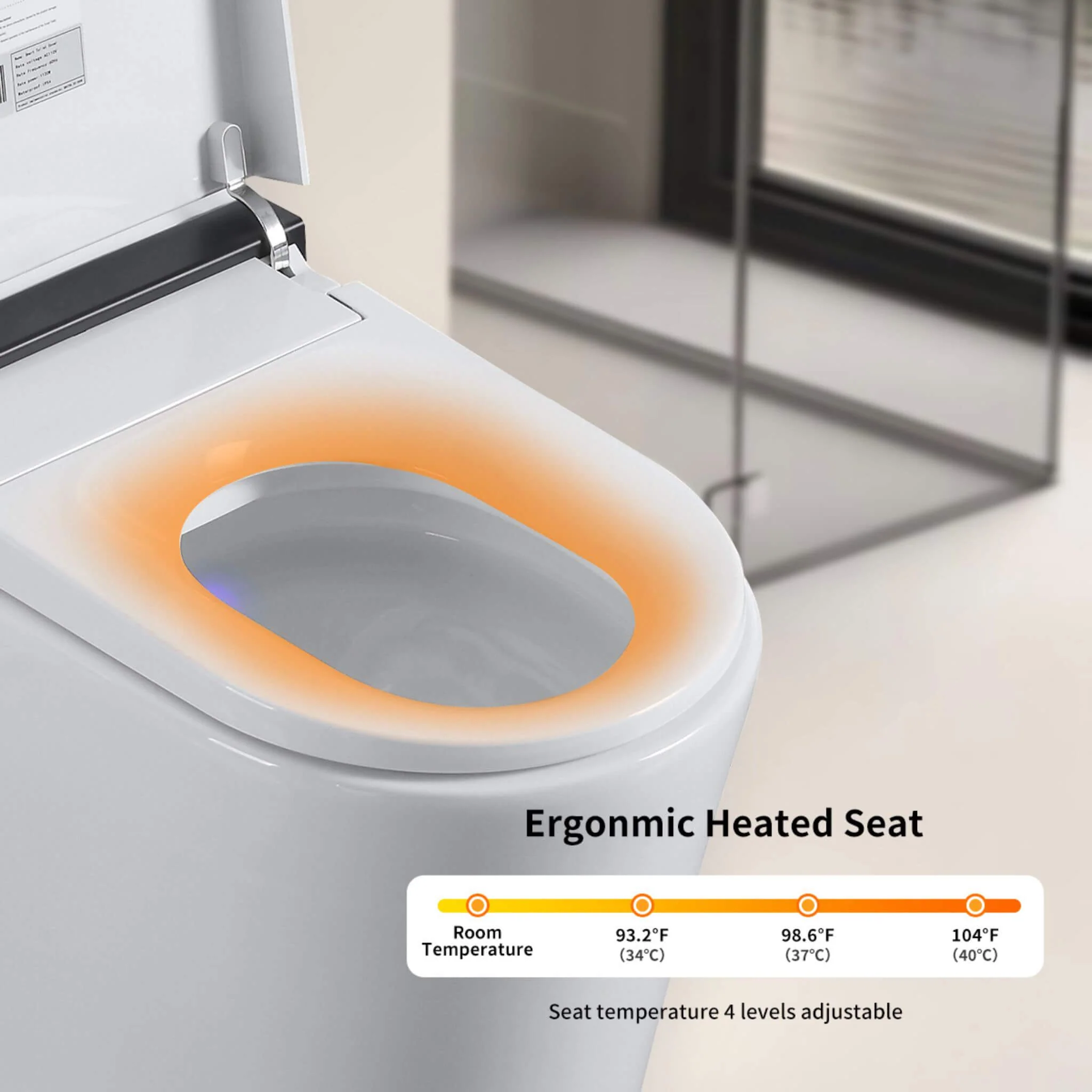 Nuvia Premium Smart Toilet with Bidet Seat LED Display & Night Light - Image 11