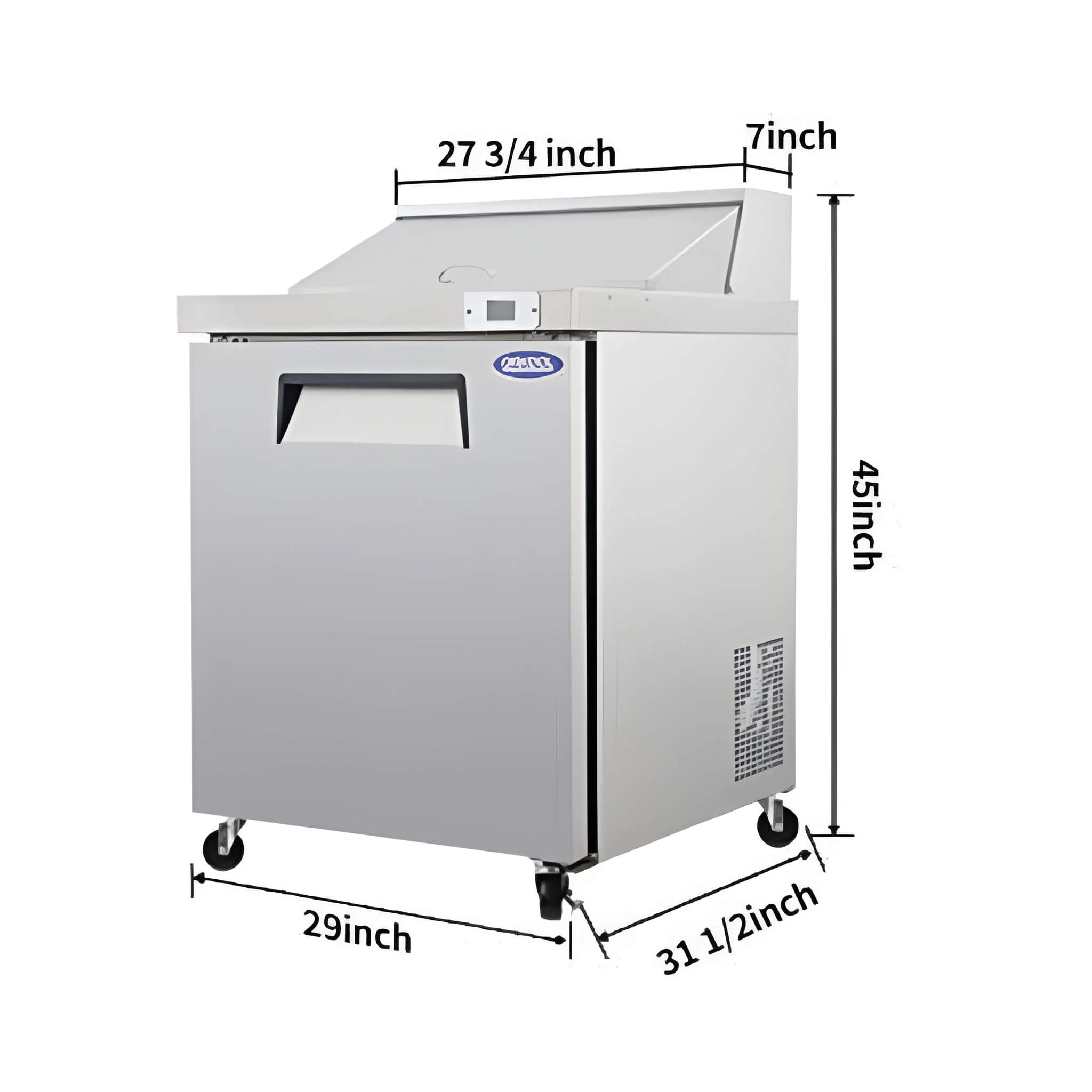 Orikool Commercial Refrigerator Sandwich & Salad Prep Table With Butcher Block Cutting Board - Image 20