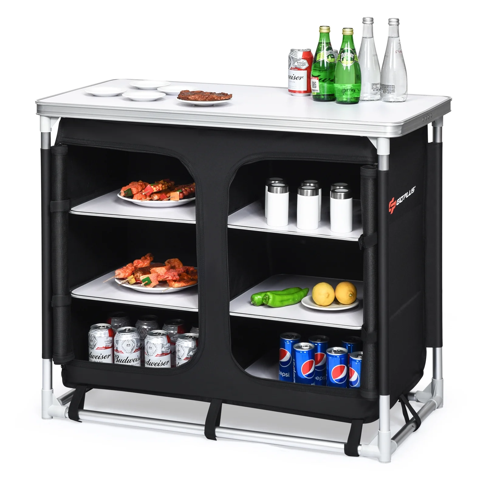 Outdoor Camping Cooking Table with Storage Organizer - Image 3