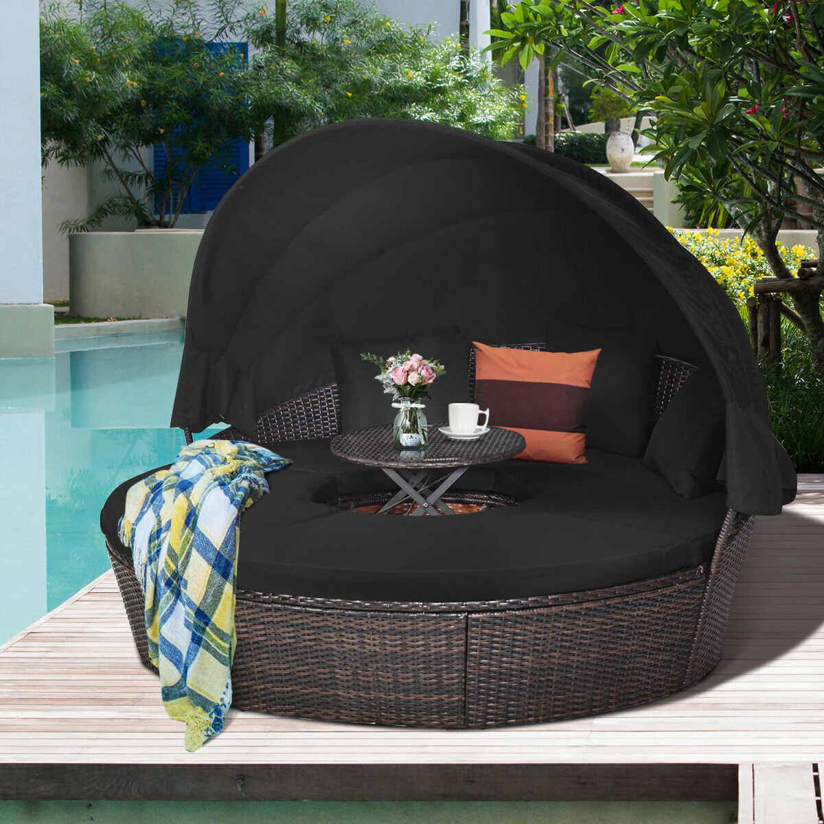 Outdoor Daybed with Retractable Canopy - Image 2