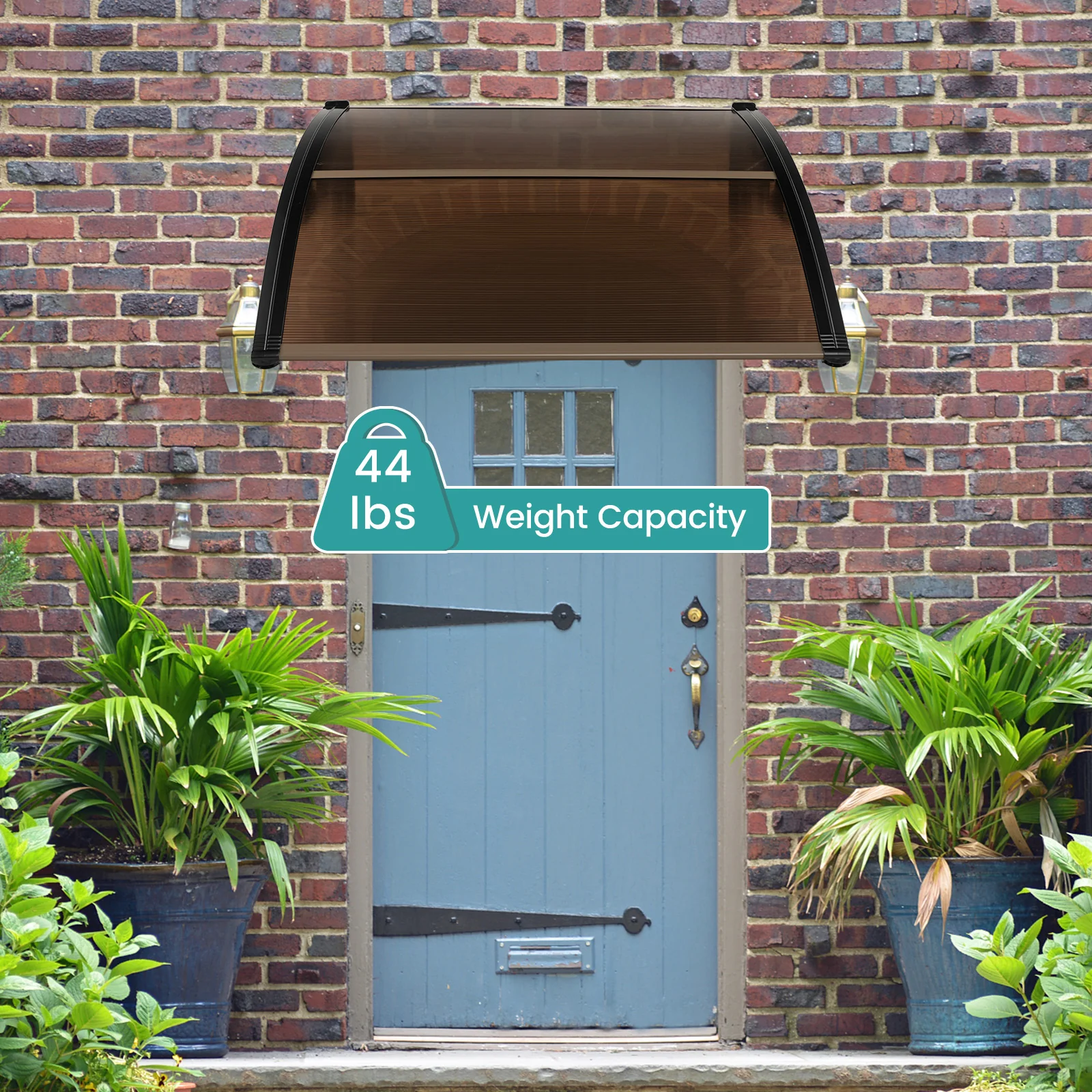 Outdoor Front Door Patio Overhang Awning for Sunlight Rain Snow Wind Protection-40 x 40 Inch - Image 5