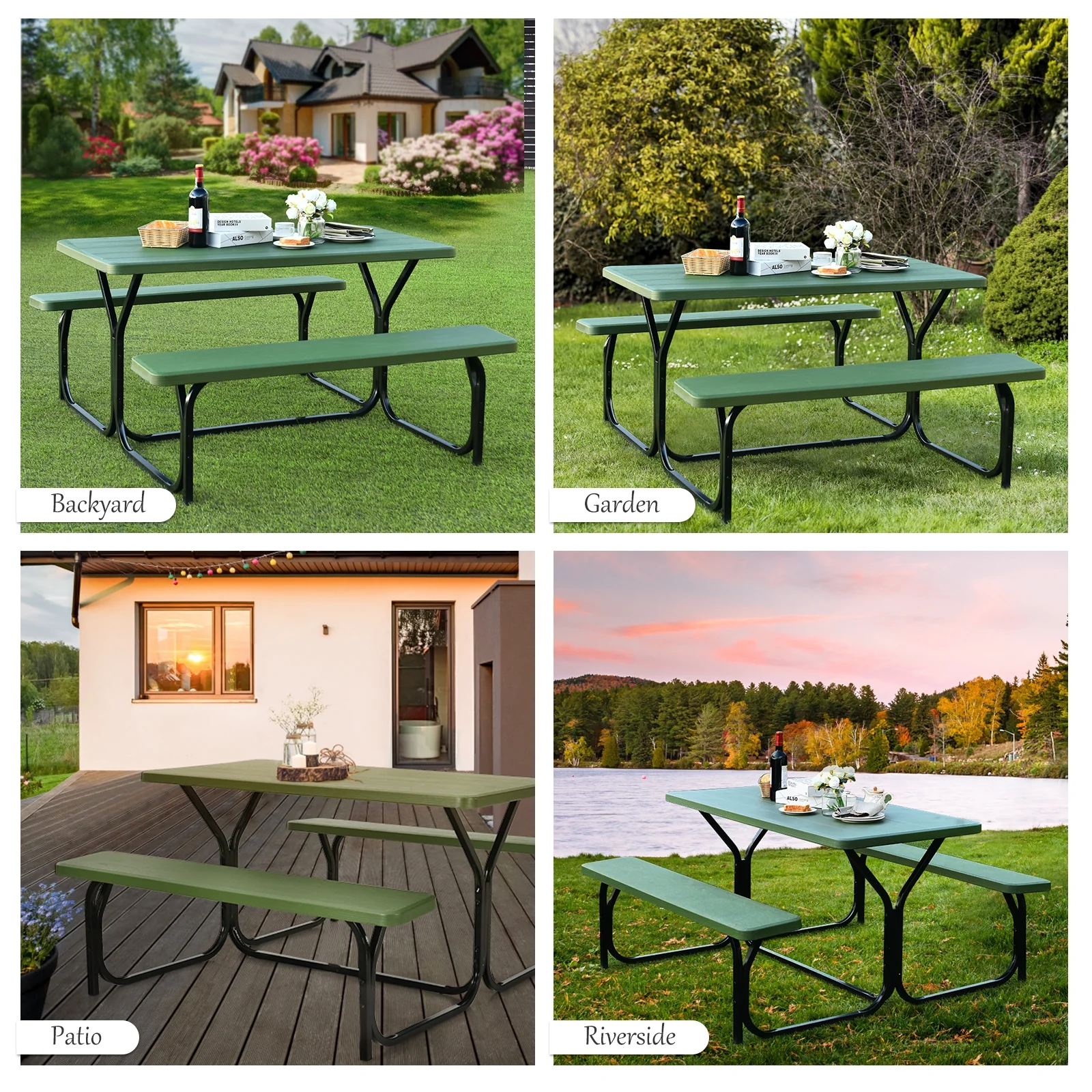 Outdoor Picnic Table Bench Set for Camping - Image 8