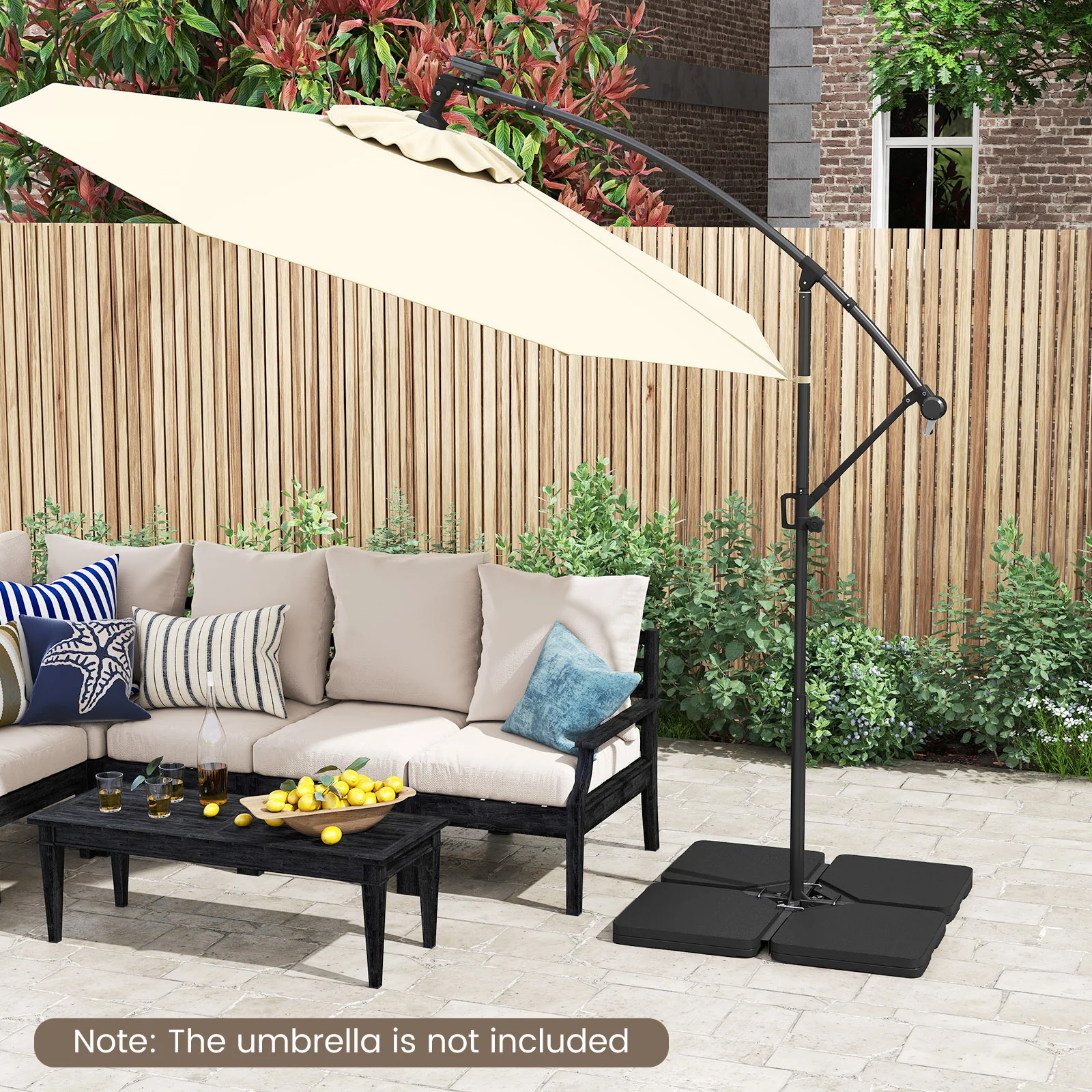Patio Offset Umbrella Base with Easy-Fill Spouts - Image 2