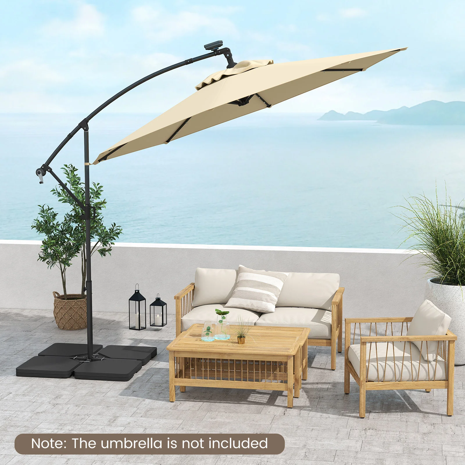 Patio Offset Umbrella Base with Easy-Fill Spouts - Image 6