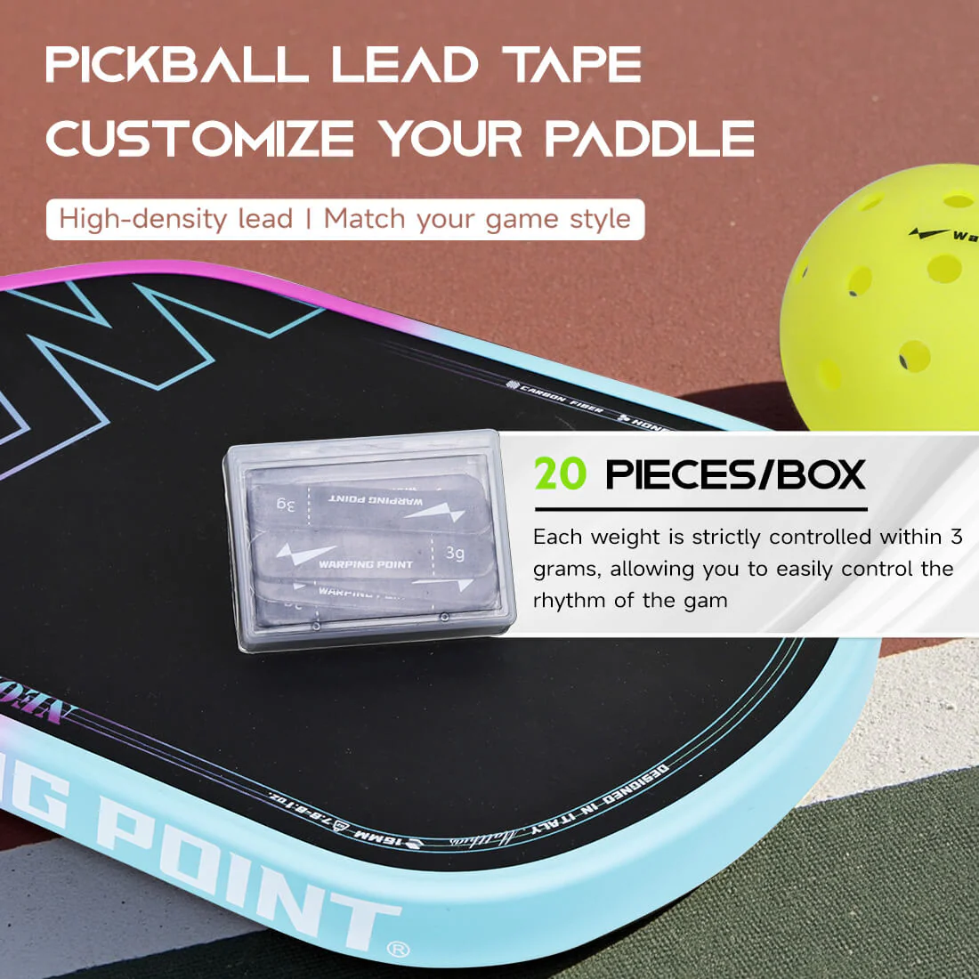 Pickleball Lead Tape - Black - Image 2
