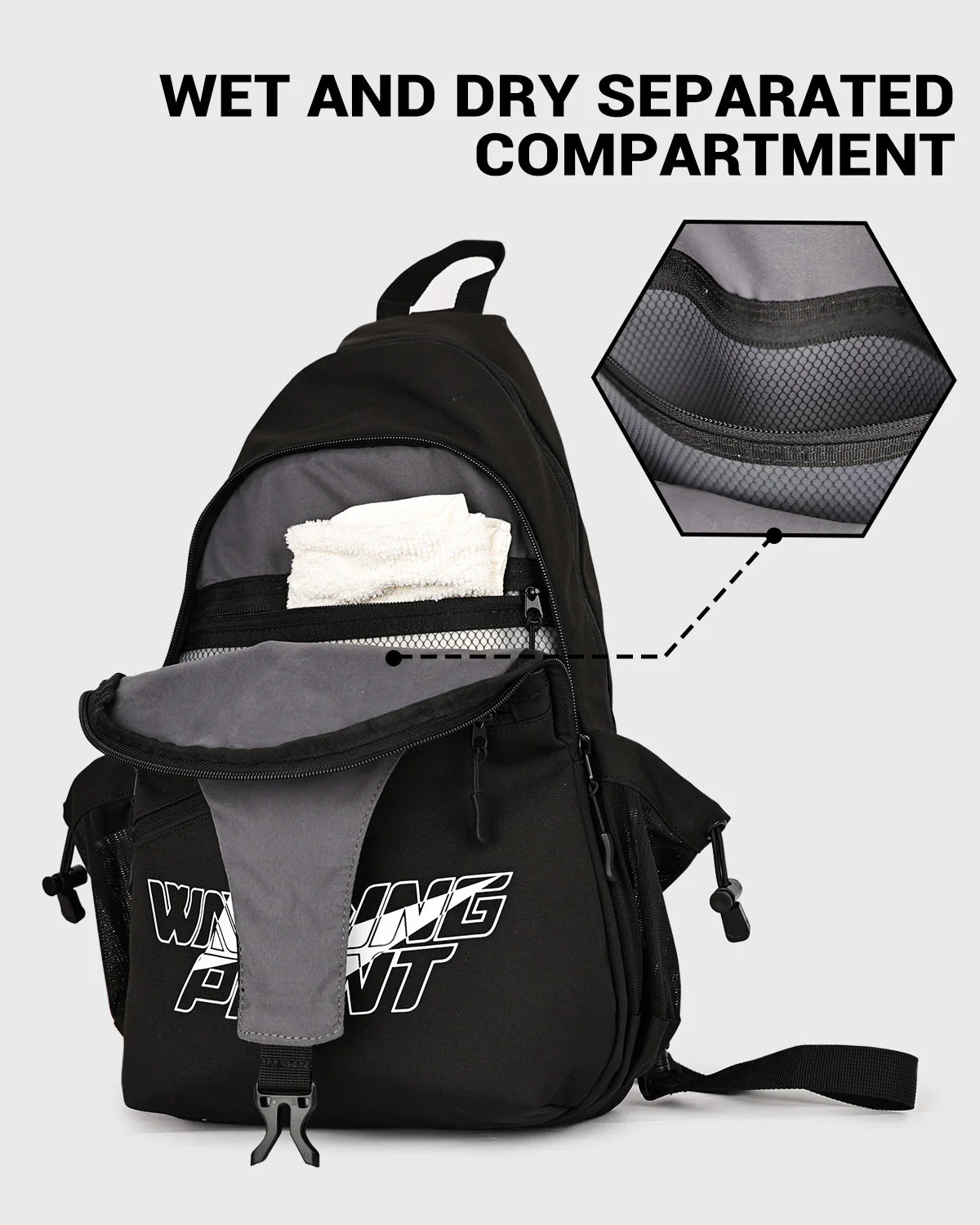 PICKLEBALL SLING BAG - BLACK - Image 2