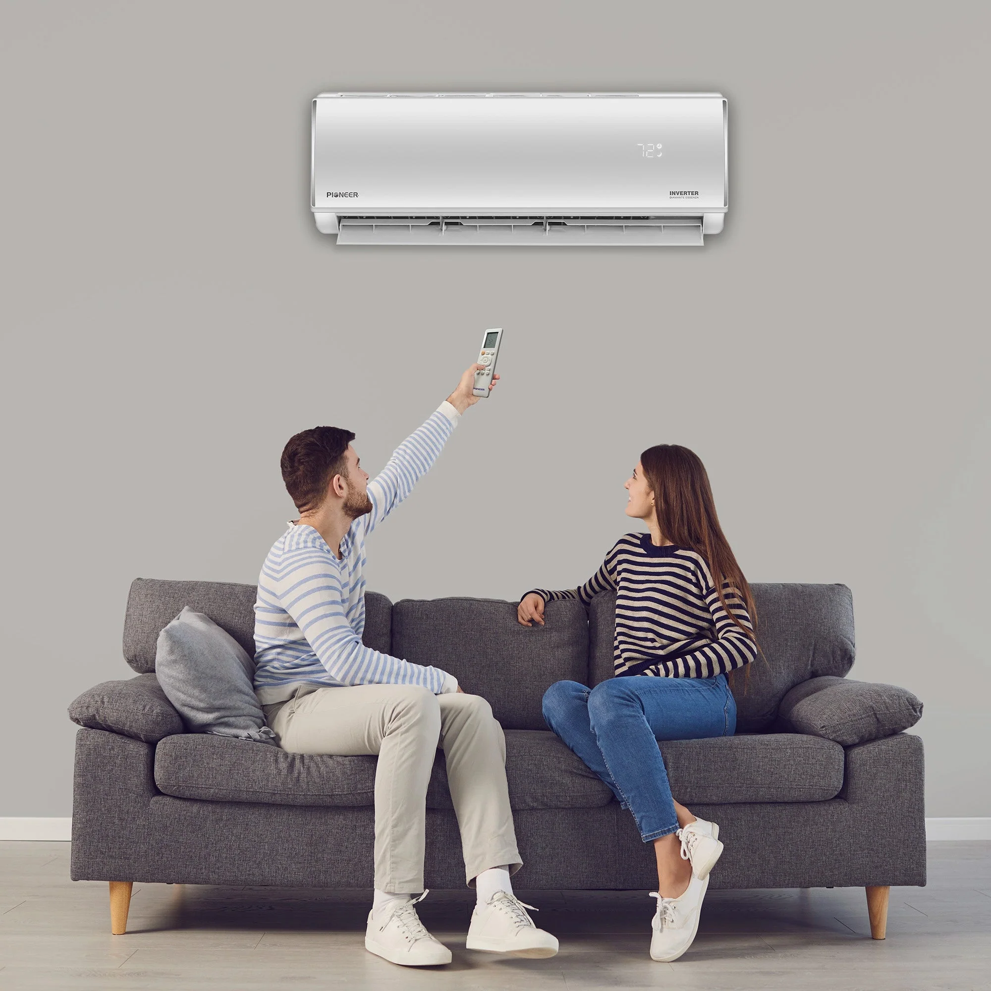 Pioneer® Diamante Essenza™ 11,500 BTU 17 SEER2 115V High-Wall Ductless Mini-Split Air Conditioner Inverter Heat Pump with 16 Ft. Kit - Image 2