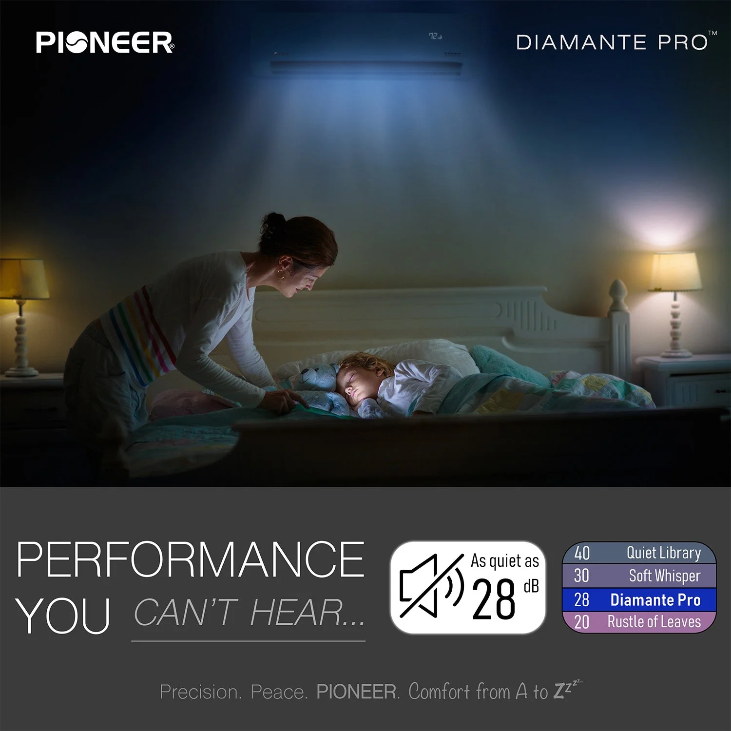 Pioneer® Diamante Pro™ 31,500 BTU 19 SEER2 230V High-Wall Ductless Mini-Split Air Conditioner Inverter Heat Pump with 16 Ft. Kit - Image 4