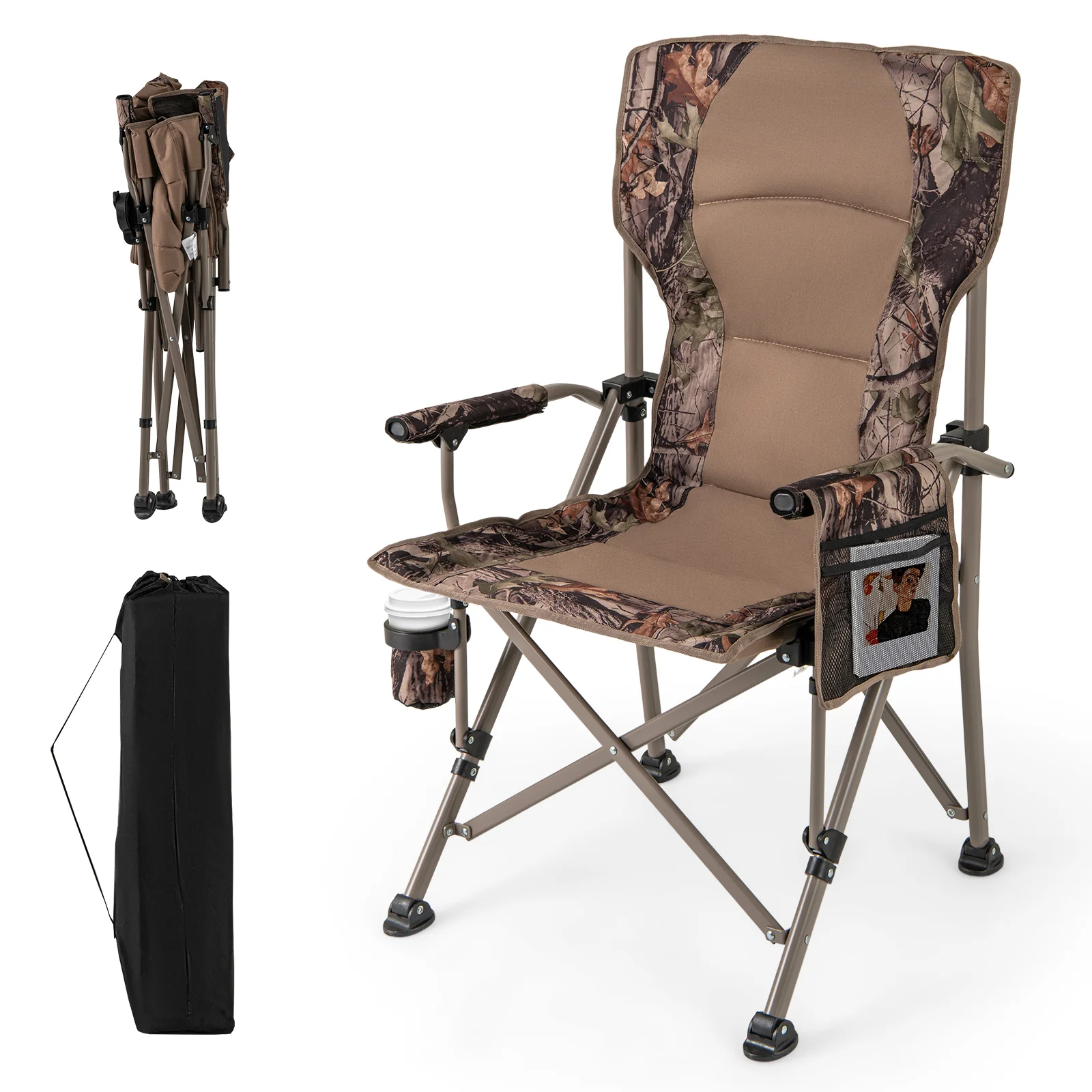 Portable Camping Chair with 400 LBS Metal Frame and Anti-Slip Feet - Image 3
