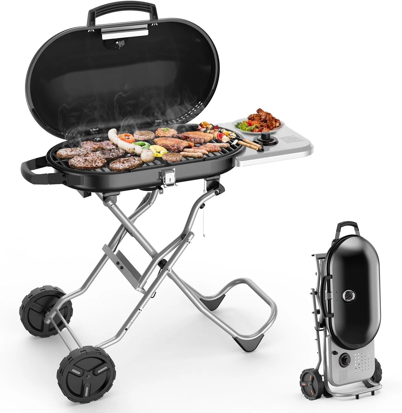 Portable Propane Gas Grill 15K BTU - 348 SQ Inch Cooking Areas for Outdoor Camping / Tailgating / Picnic