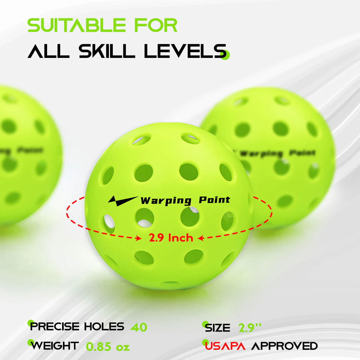 PRACTICE PICKLEBALLS - OUTDOOR - 4 PACK - Image 8
