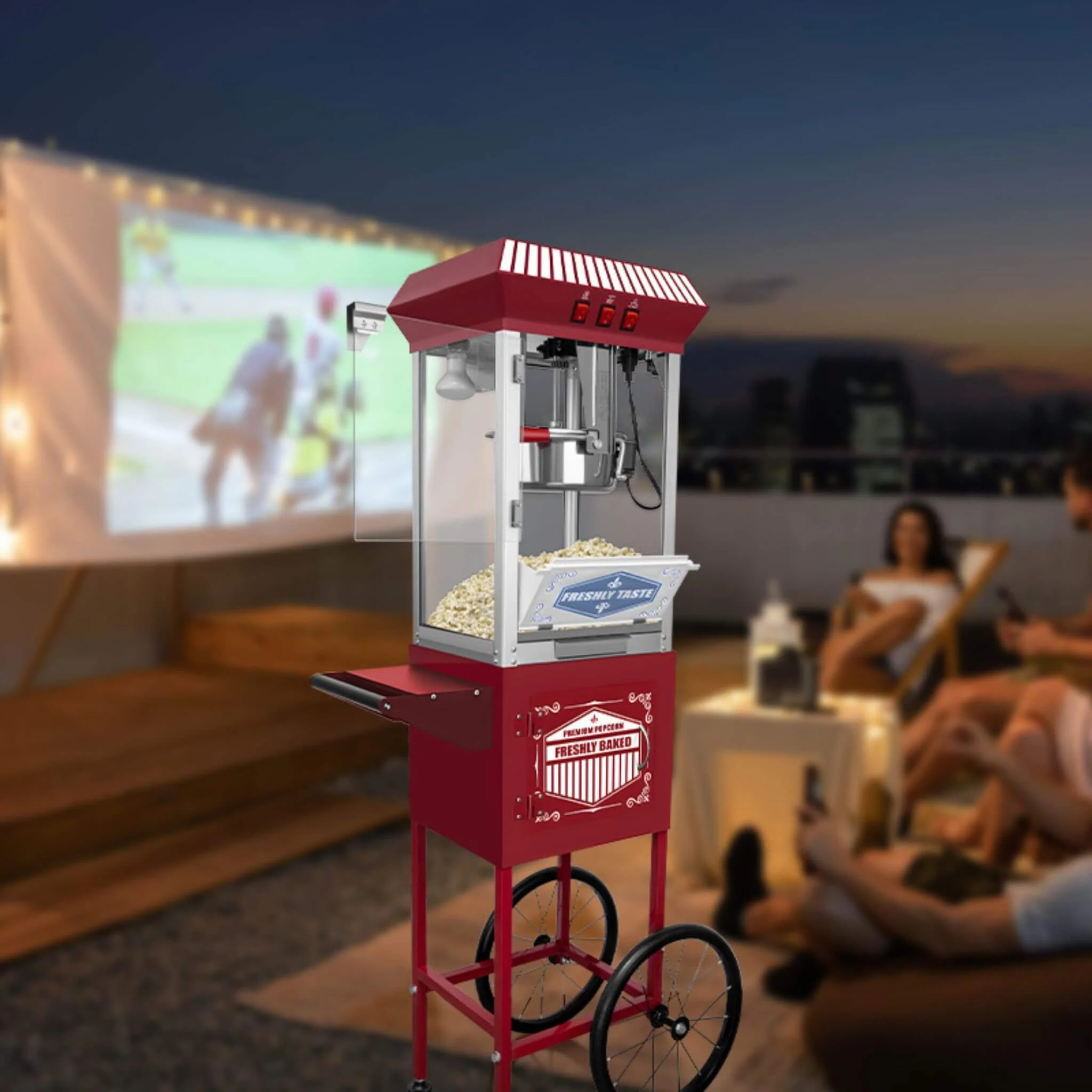 Premium 12-Ounce Movie Theater-Style Popcorn Machine with Cart - Image 5