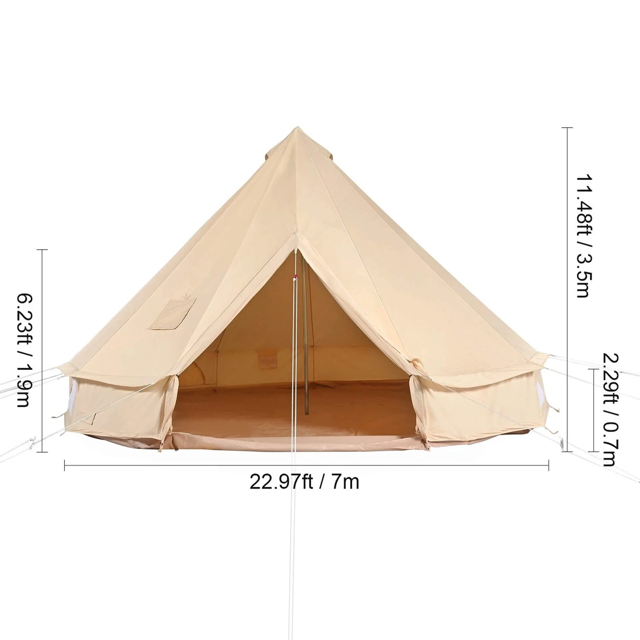 Premium 4-Season Camping Canvas Bell Yurt Tent With Stove Jack - Image 12