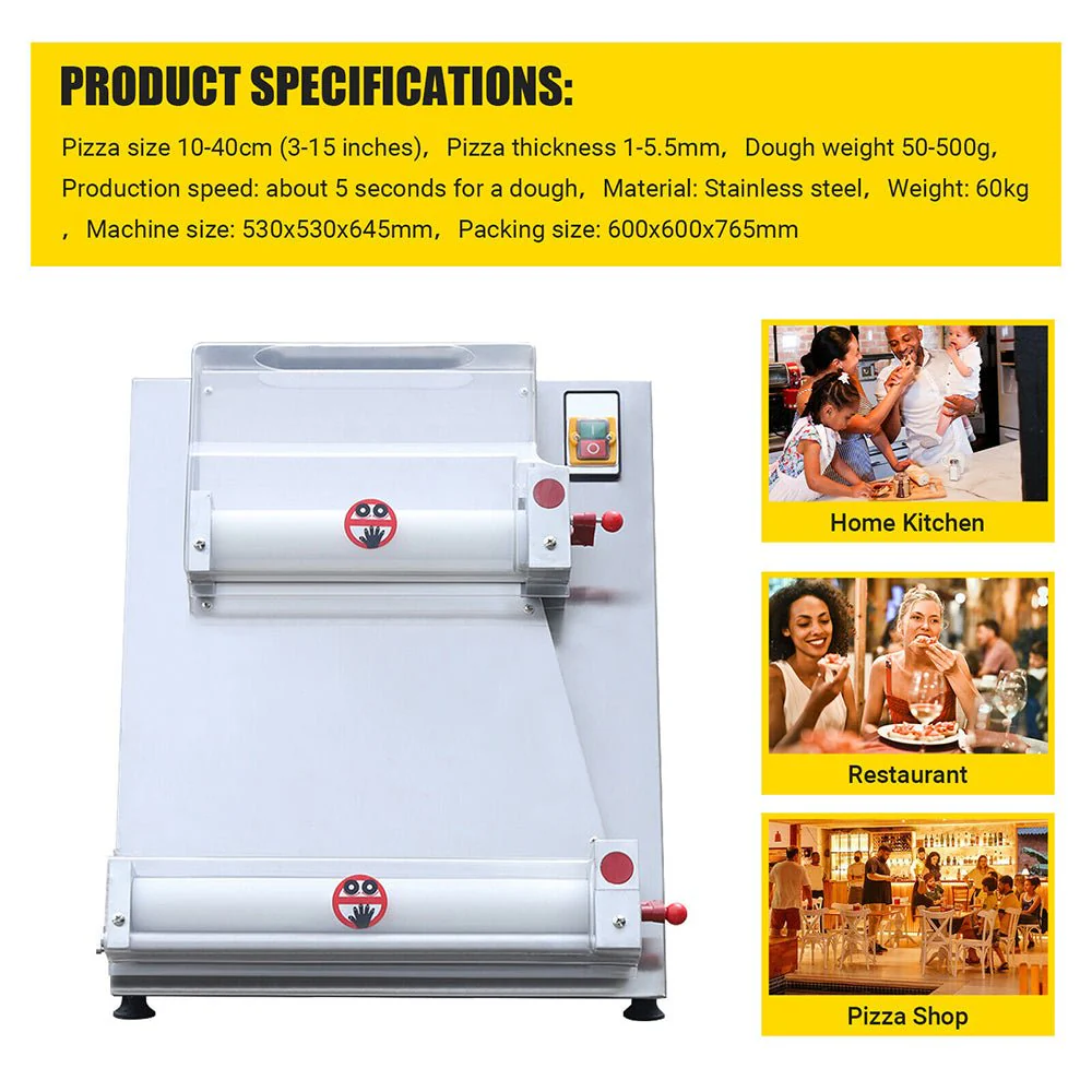 Premium Electric Commercial Pizza Dough Roller Pastry Sheeter Press Machine 16-Inch - Image 10