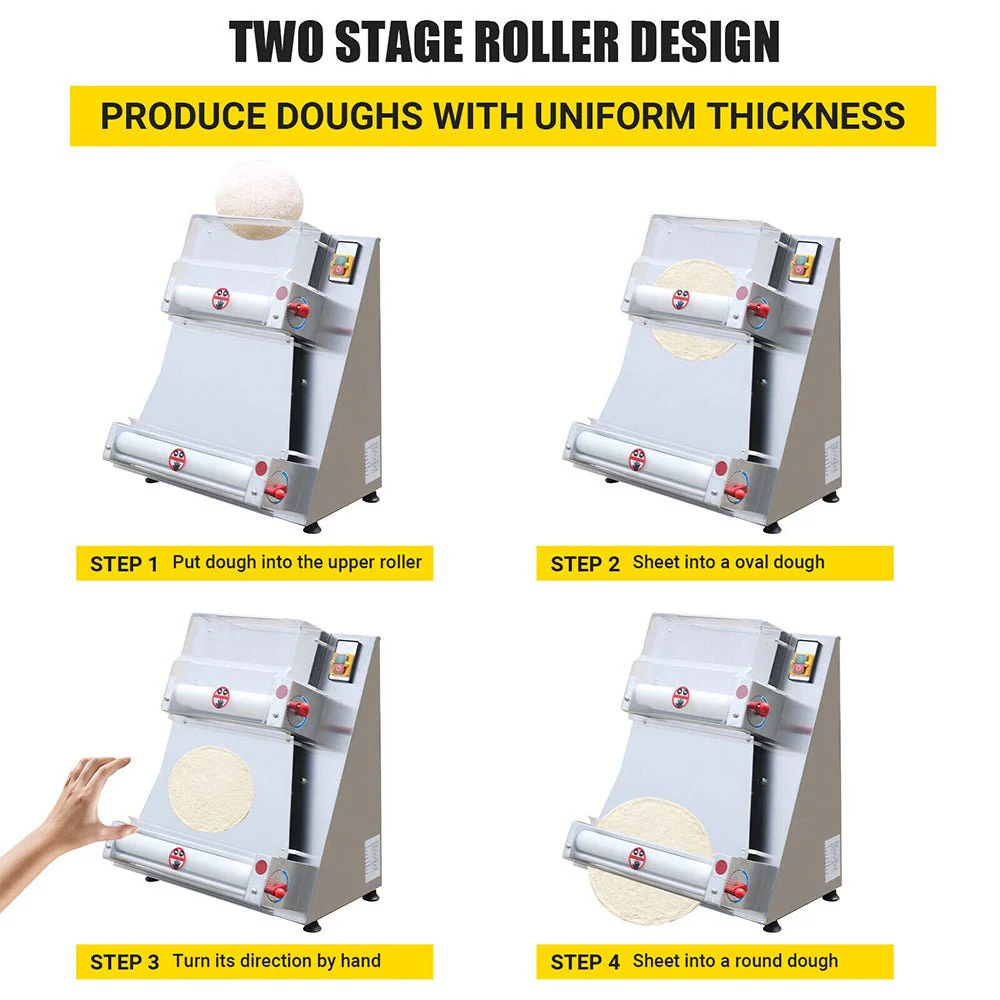 Premium Electric Commercial Pizza Dough Roller Pastry Sheeter Press Machine 16-Inch - Image 4