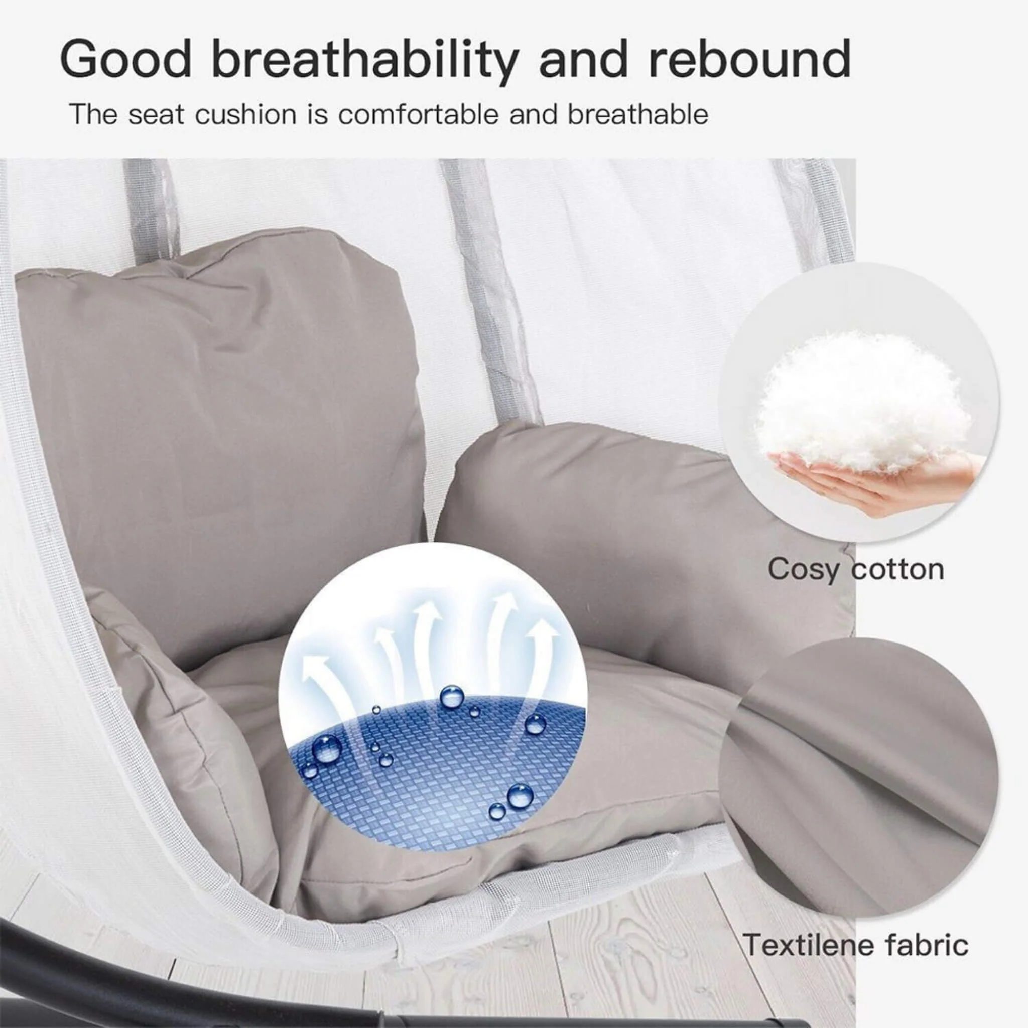 Premium Outdoor Hammock Egg Swing Chair With Stand 70" - Image 4