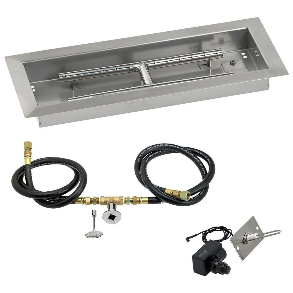 Rectangular Stainless Steel Drop-In Pan with Spark Ignition Kit