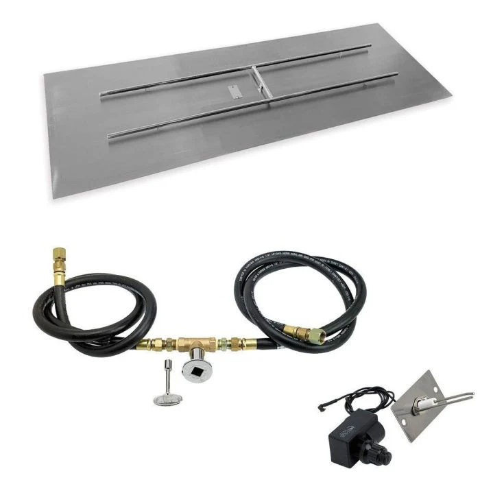 Rectangular Stainless Steel Flat Pan with Spark Ignition Kit - Image 3